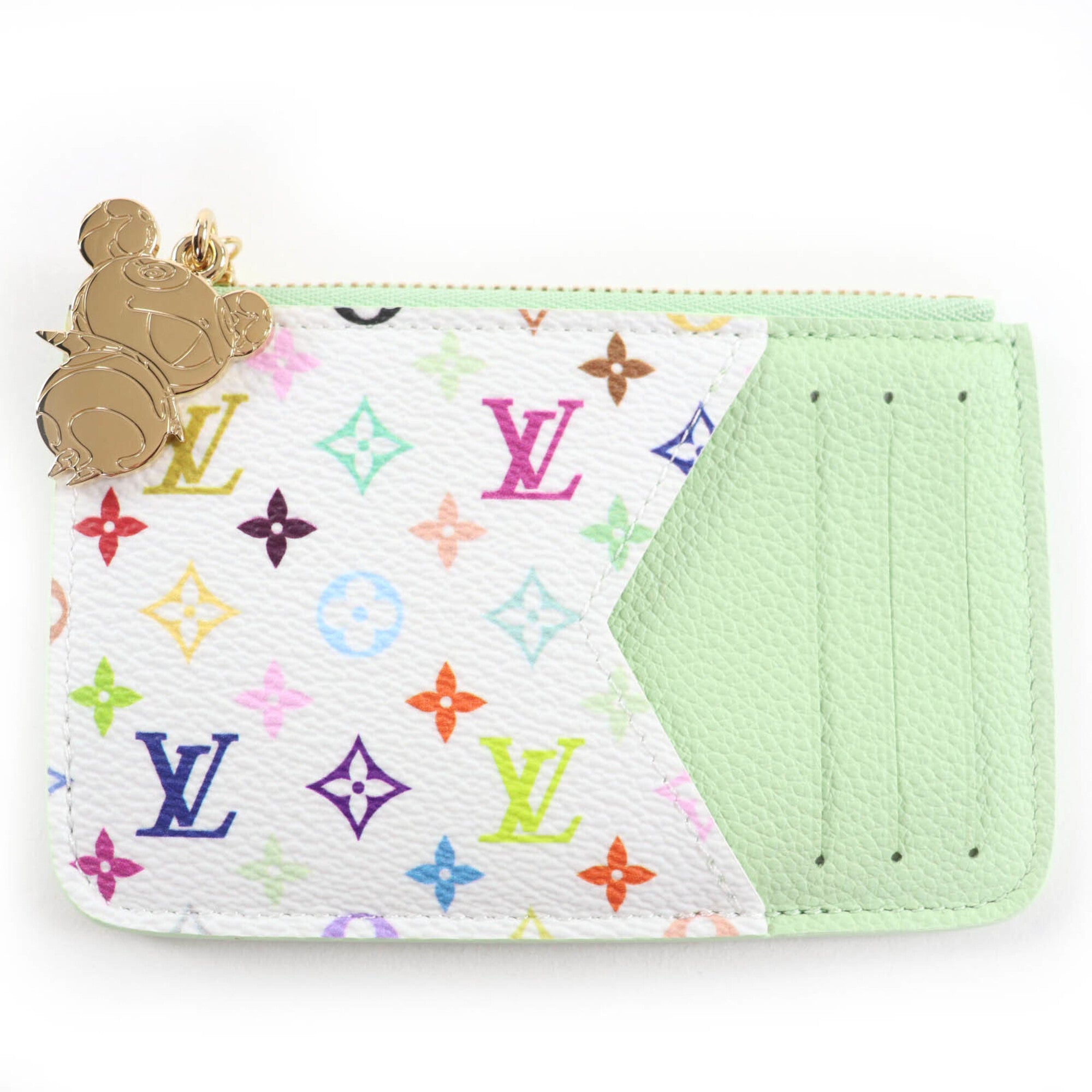 Louis Vuitton Green Multi-Color Leather Coin Purse/Coin Case (Pre-Owned)