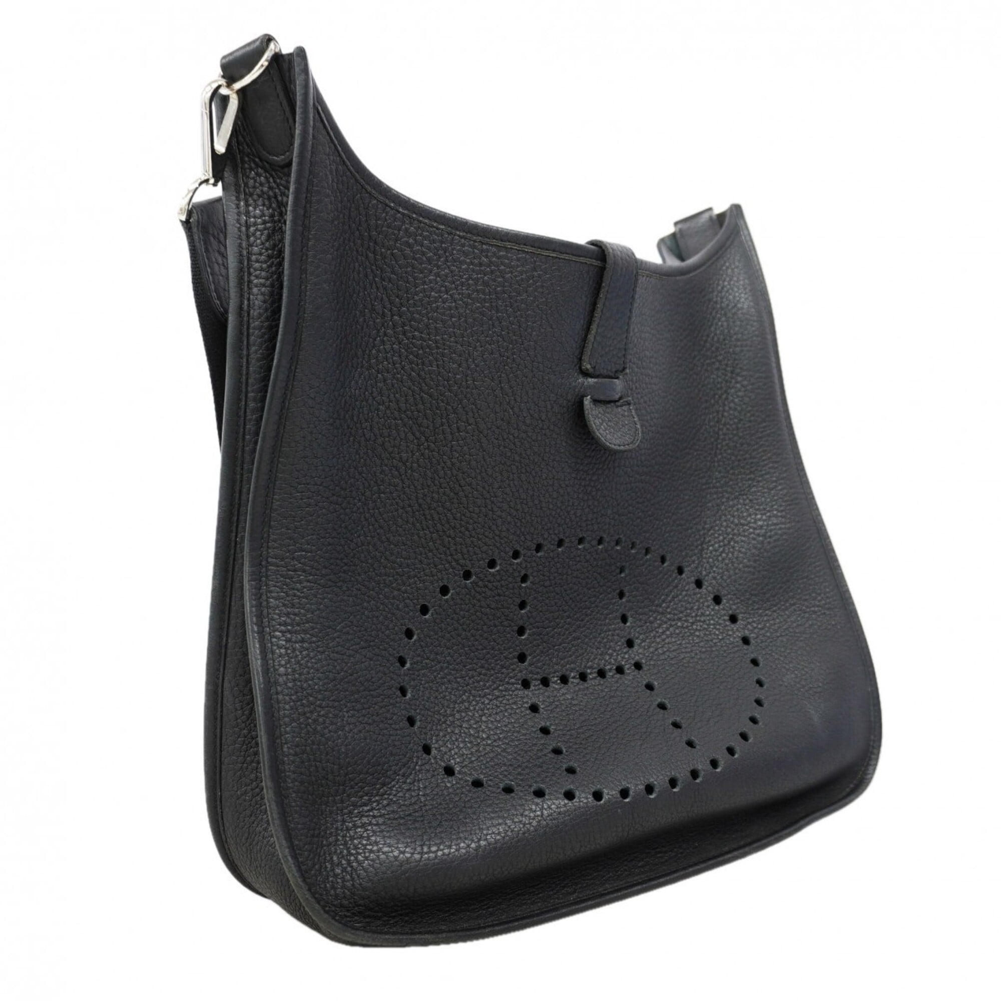 Hermes Black Taurillon Clemence Leather Shoulder Bag (Pre-Owned)