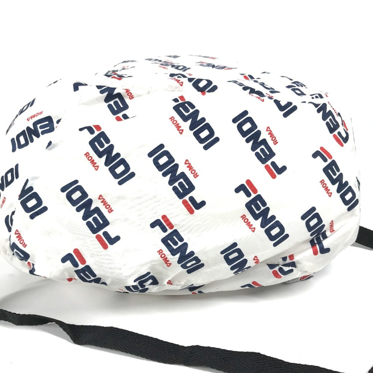 Fendi Navy Red Color White Nylon Backpack (Pre-Owned)