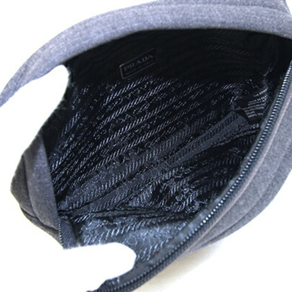 Prada Gray Canvas Handbag Pouch (Pre-Owned)