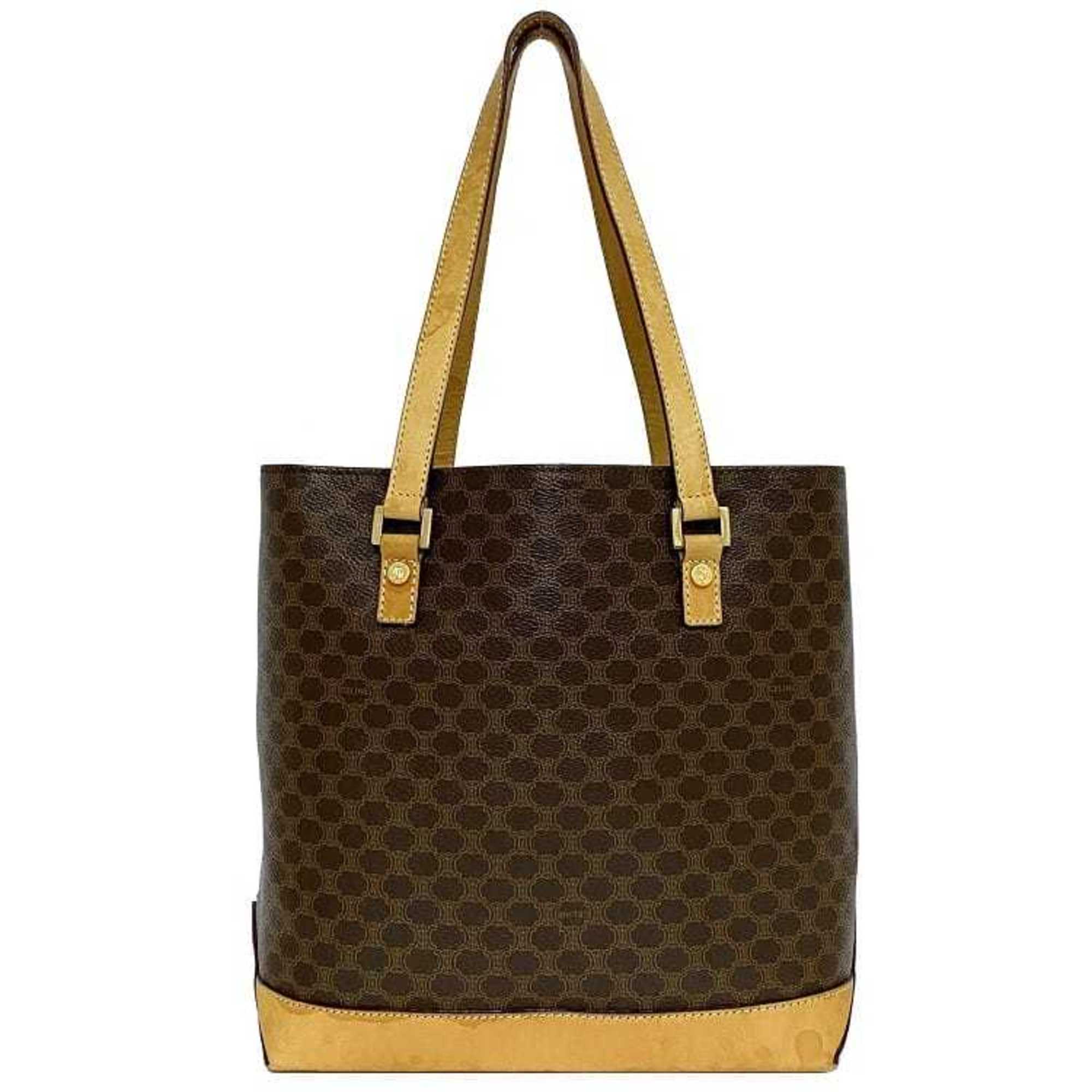 Celine Macadam Beige Brown Pvc Tote Bag (Pre-Owned)