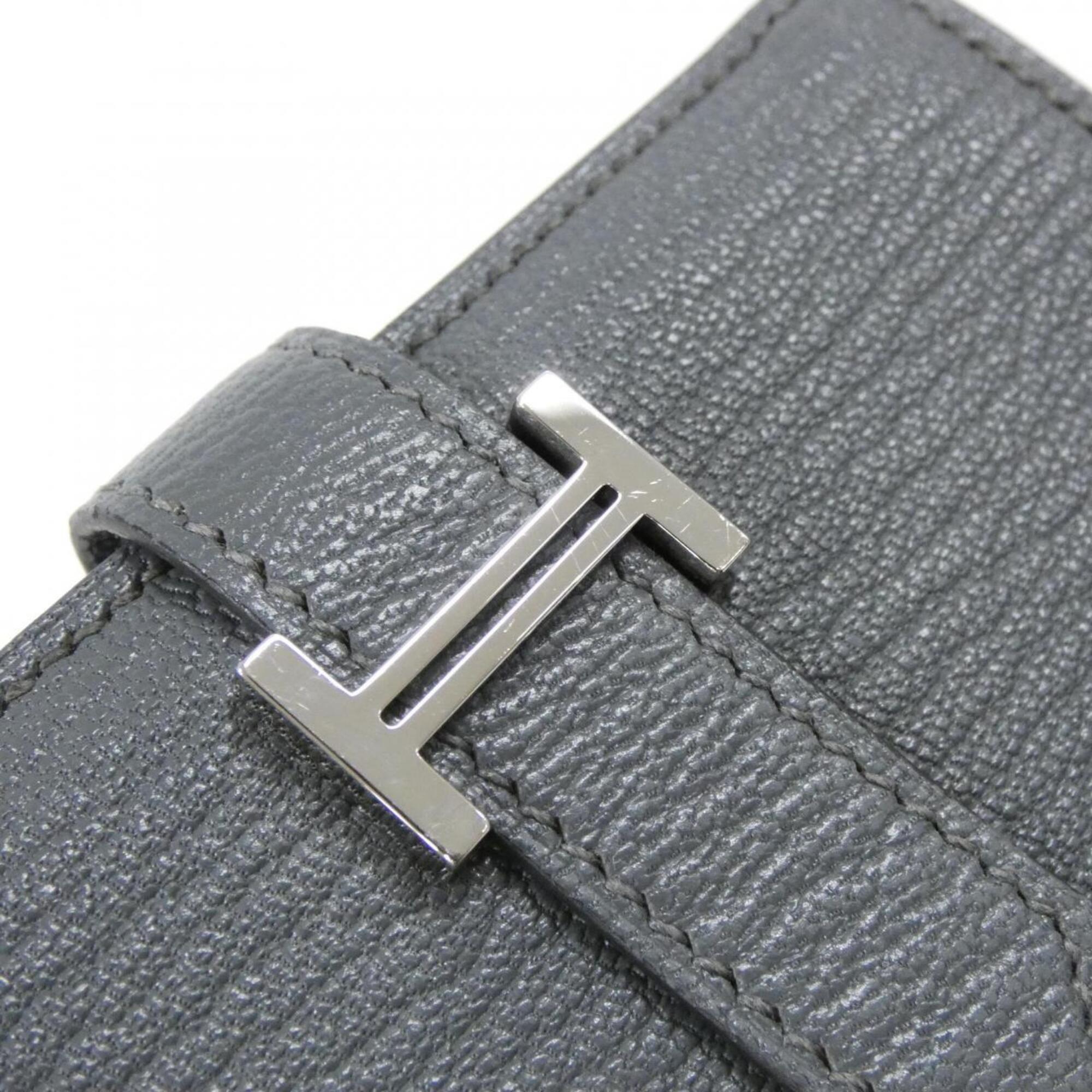 Hermes Gray Chevre Leather Wallet (Bi-Fold) (Pre-Owned)