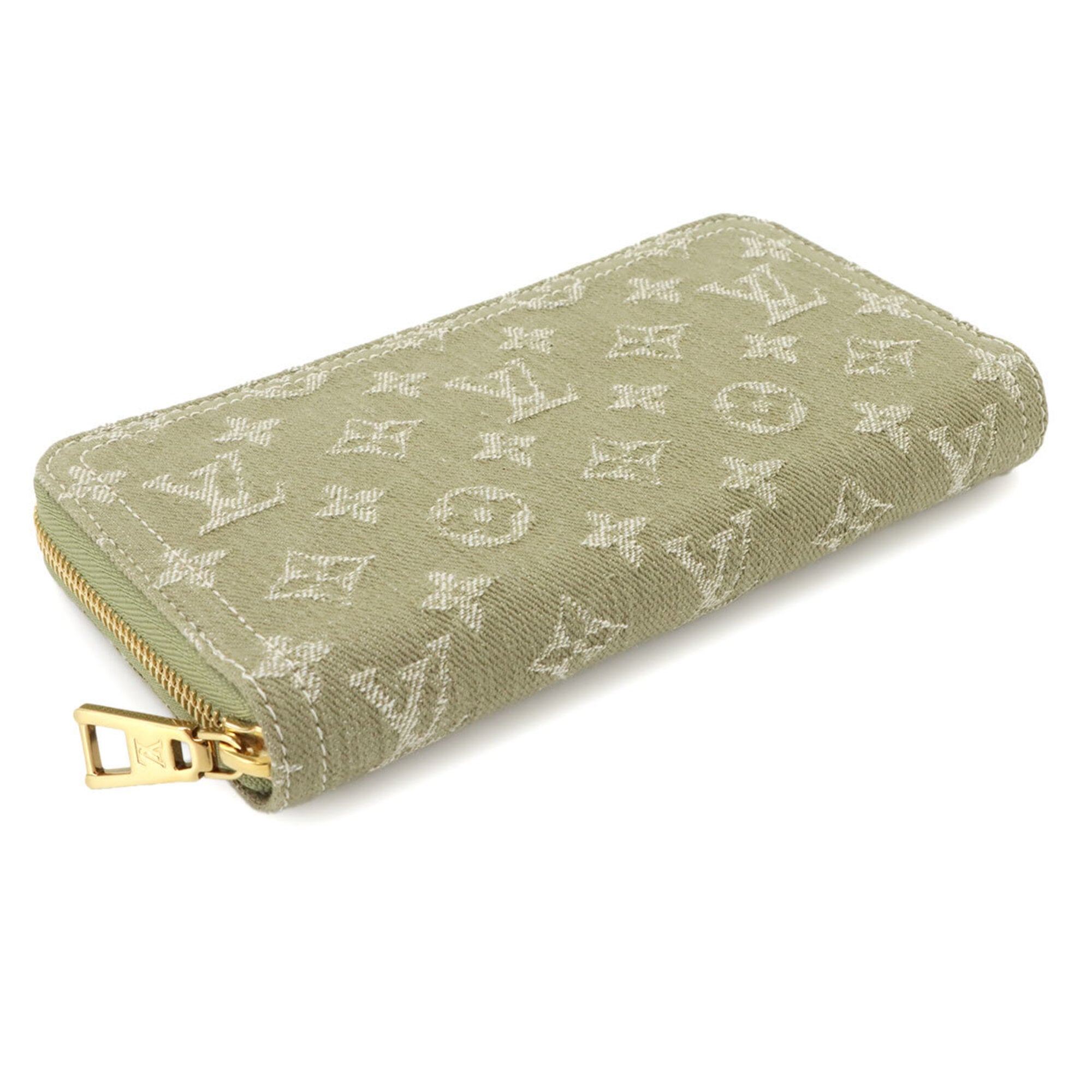 Louis Vuitton Khaki Monogram Denim Long Wallet (Bi-Fold) (Pre-Owned)
