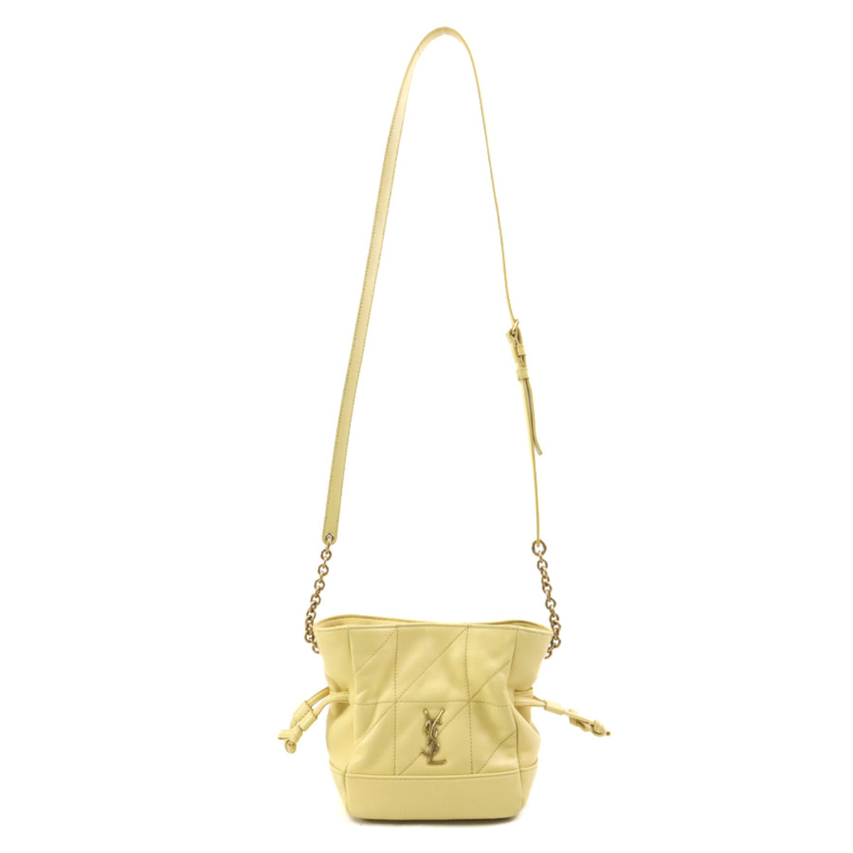Saint Laurent Cream Yellow Leather Shoulder Bag (Pre-Owned)