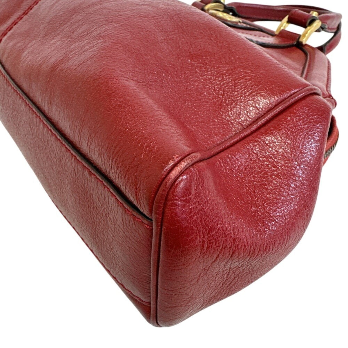 Gucci Red Color Leather Handbag (Pre-Owned)