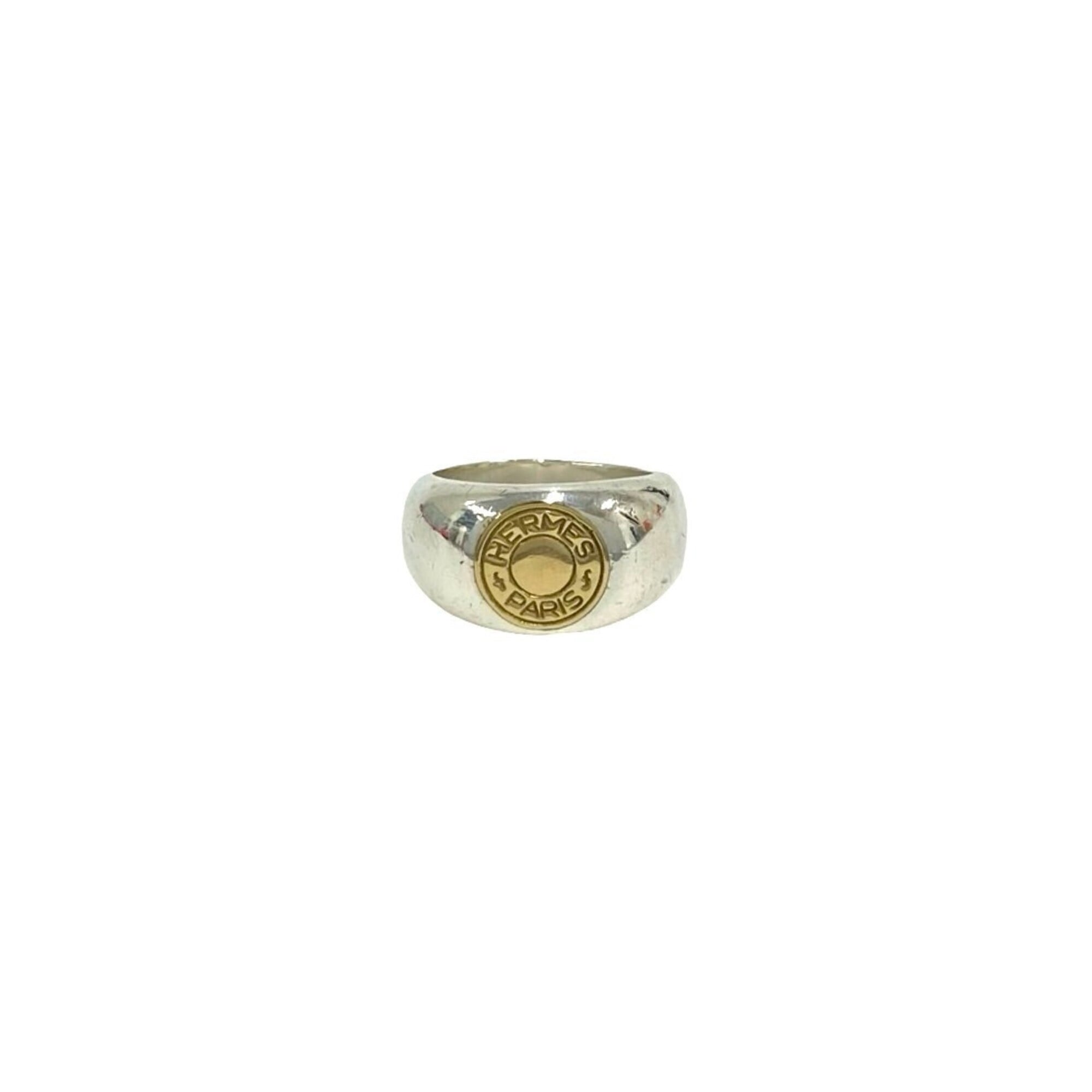 Hermes Gold Silver Gold (18K) Silver 925 Band Ring (Pre-Owned)