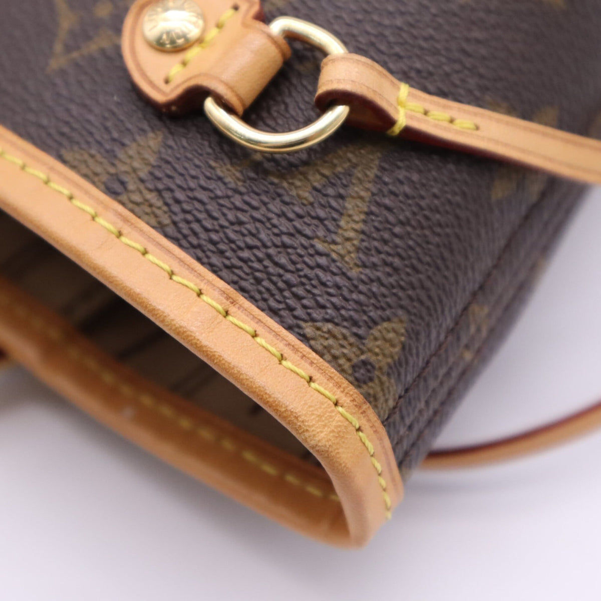 Louis Vuitton Monogram Beige Brown Coated Canvas Leather Handbag (Pre-Owned)