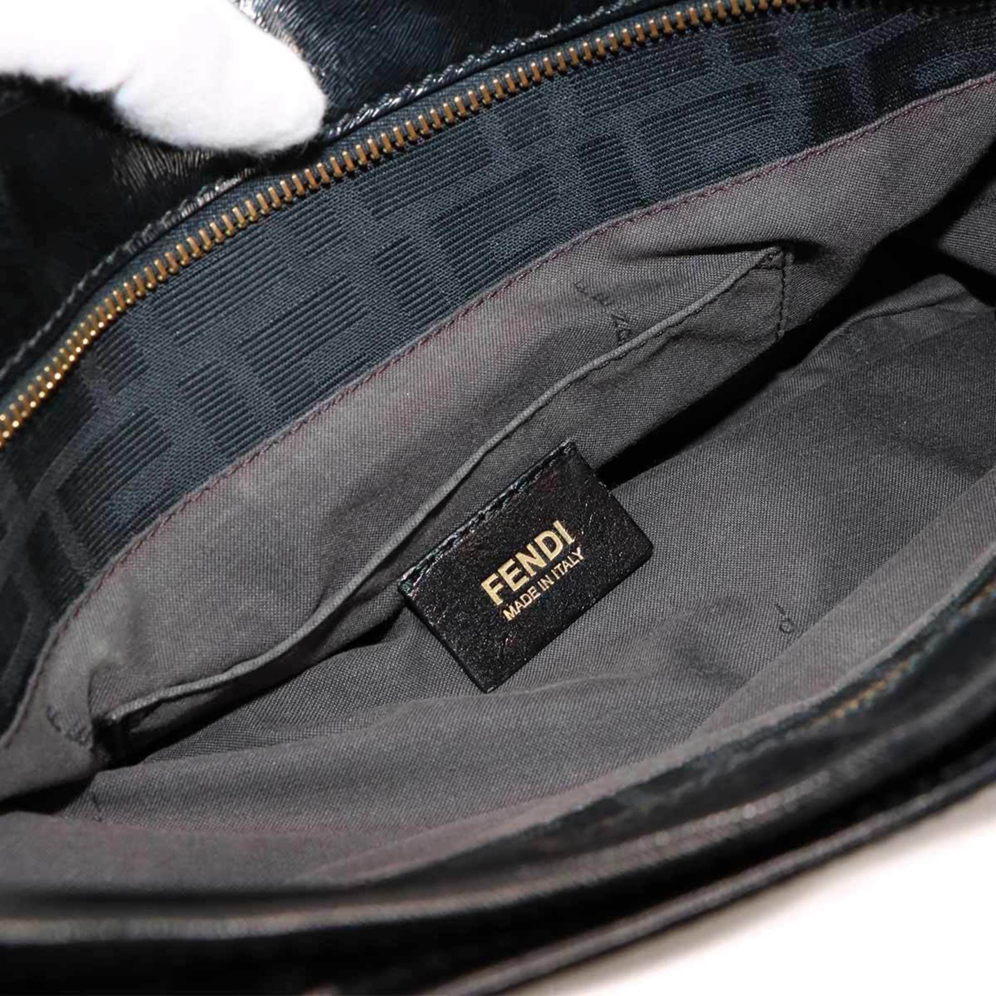 Fendi Black Canvas Leather Tote Bag (Pre-Owned)