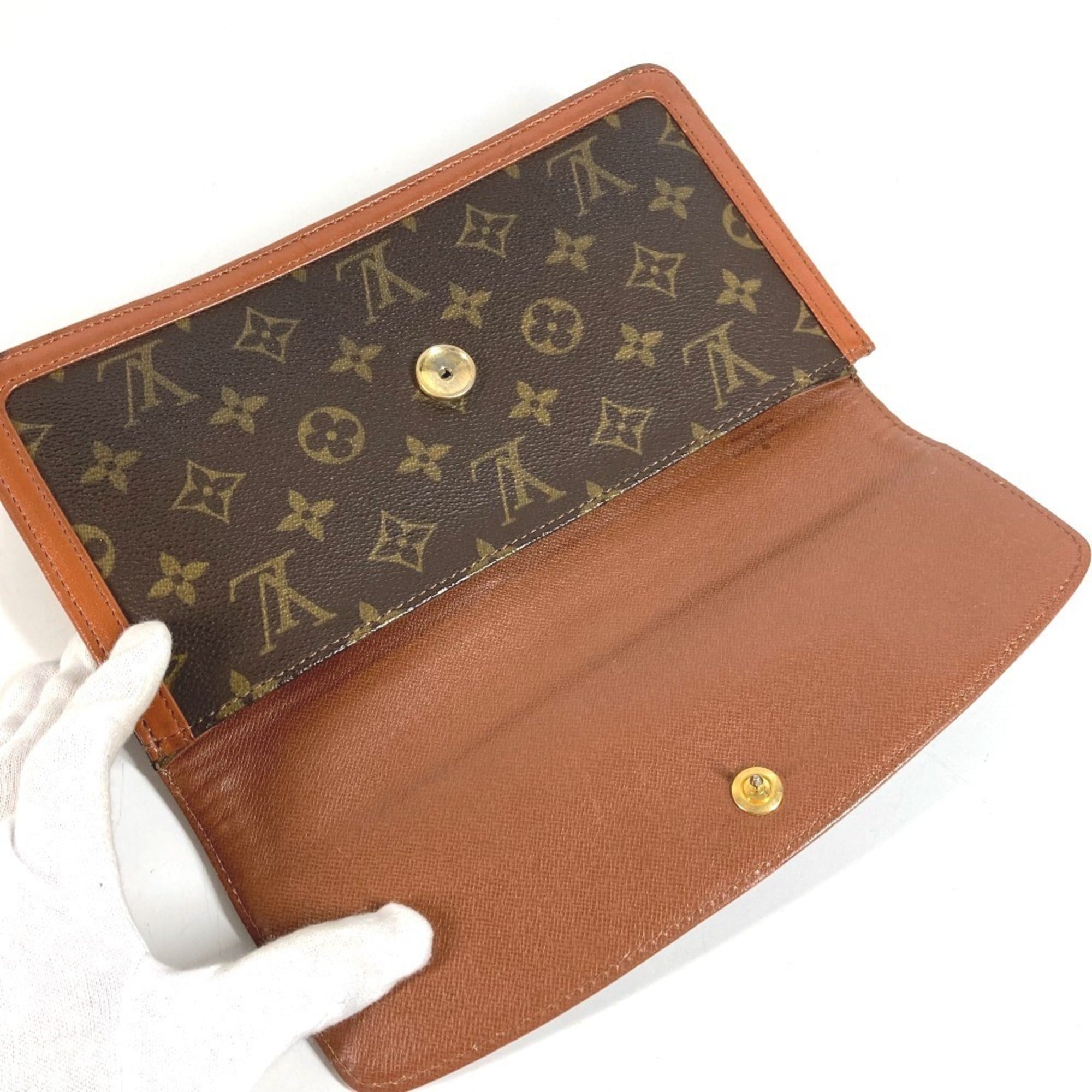 Louis Vuitton Brown Monogram Clutch Bag Handbag Pochette Pouch (Pre-Owned)
