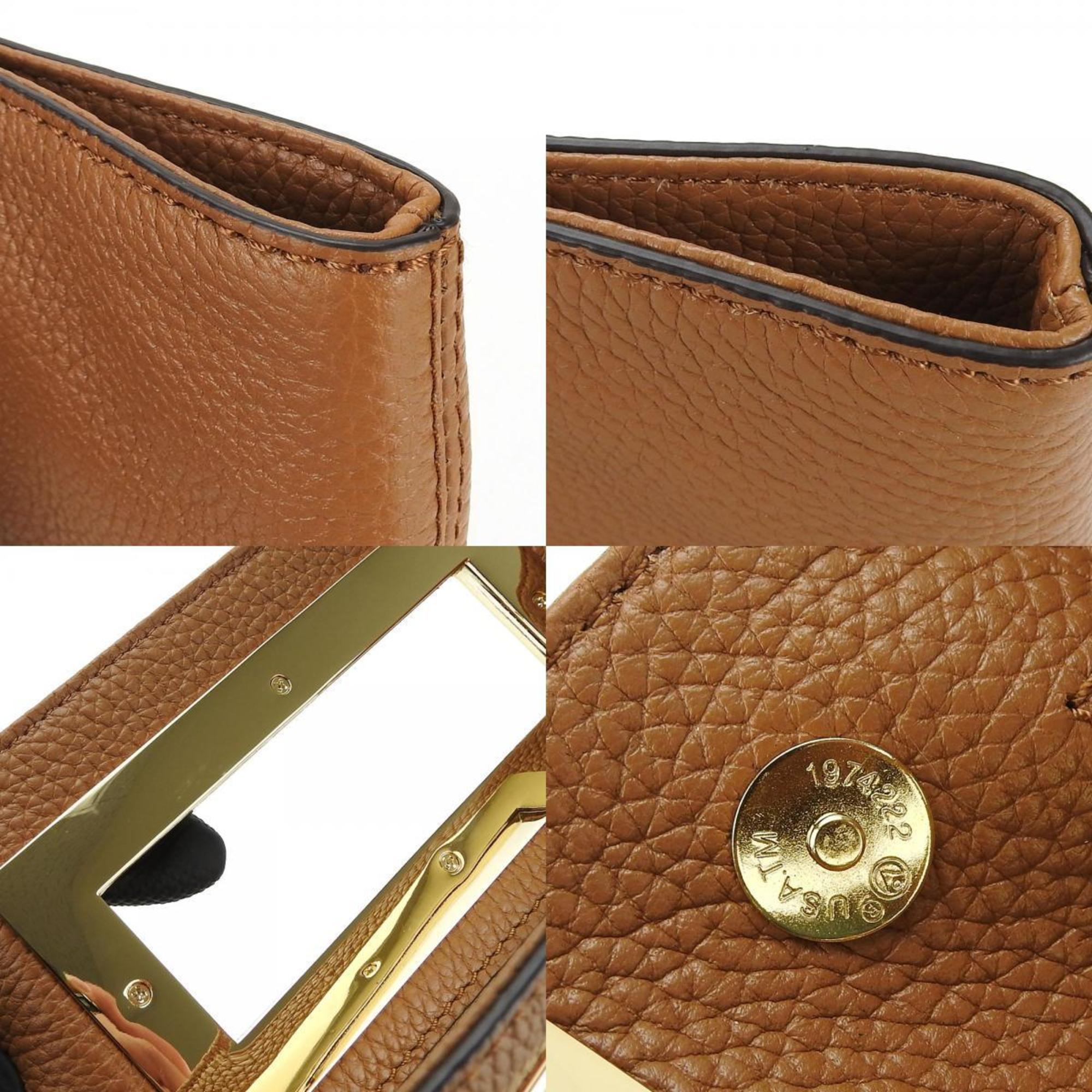 Michael Kors Camel Leather Clutch Bag Handbag (Pre-Owned)