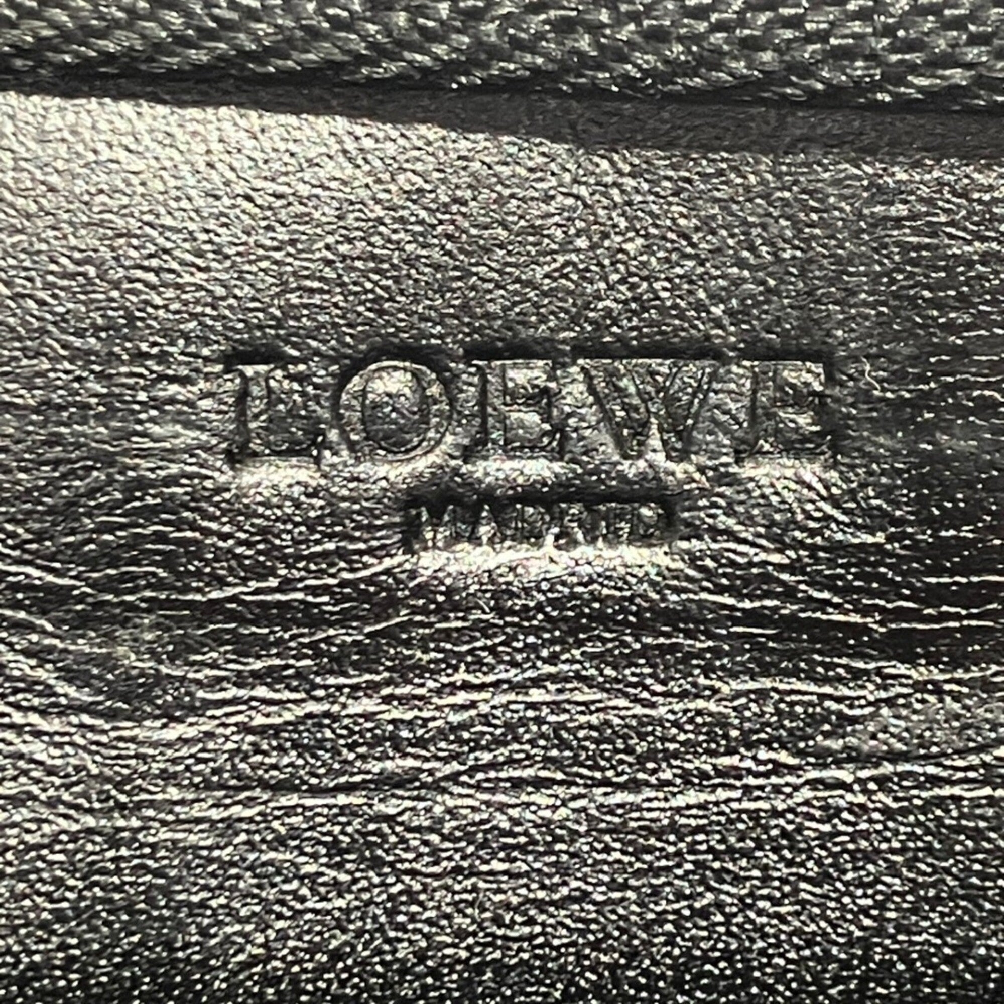 Loewe Beige Black Leather Long Wallet (Bi-Fold) (Pre-Owned)