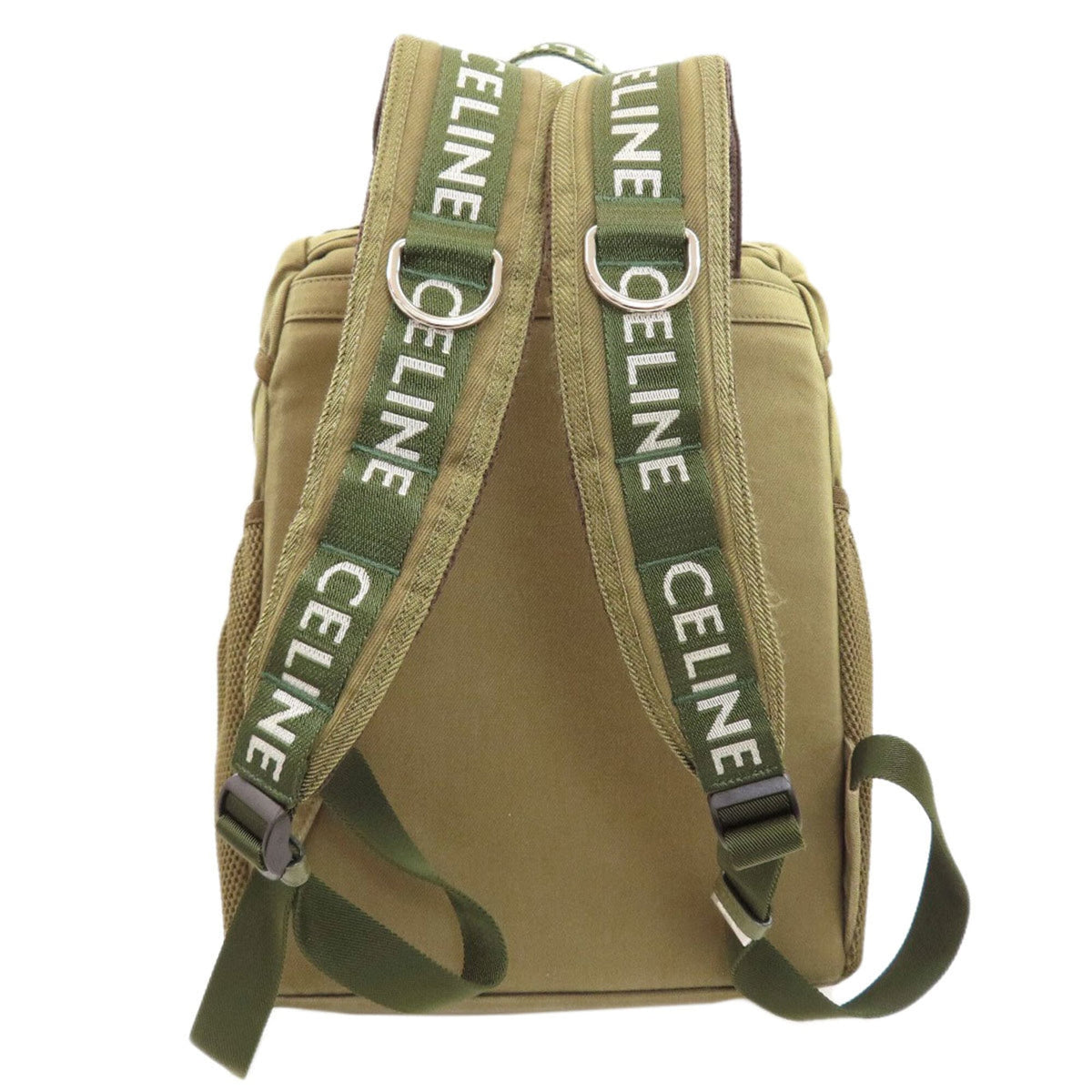 Celine Green Khaki Canvas Backpack (Pre-Owned)