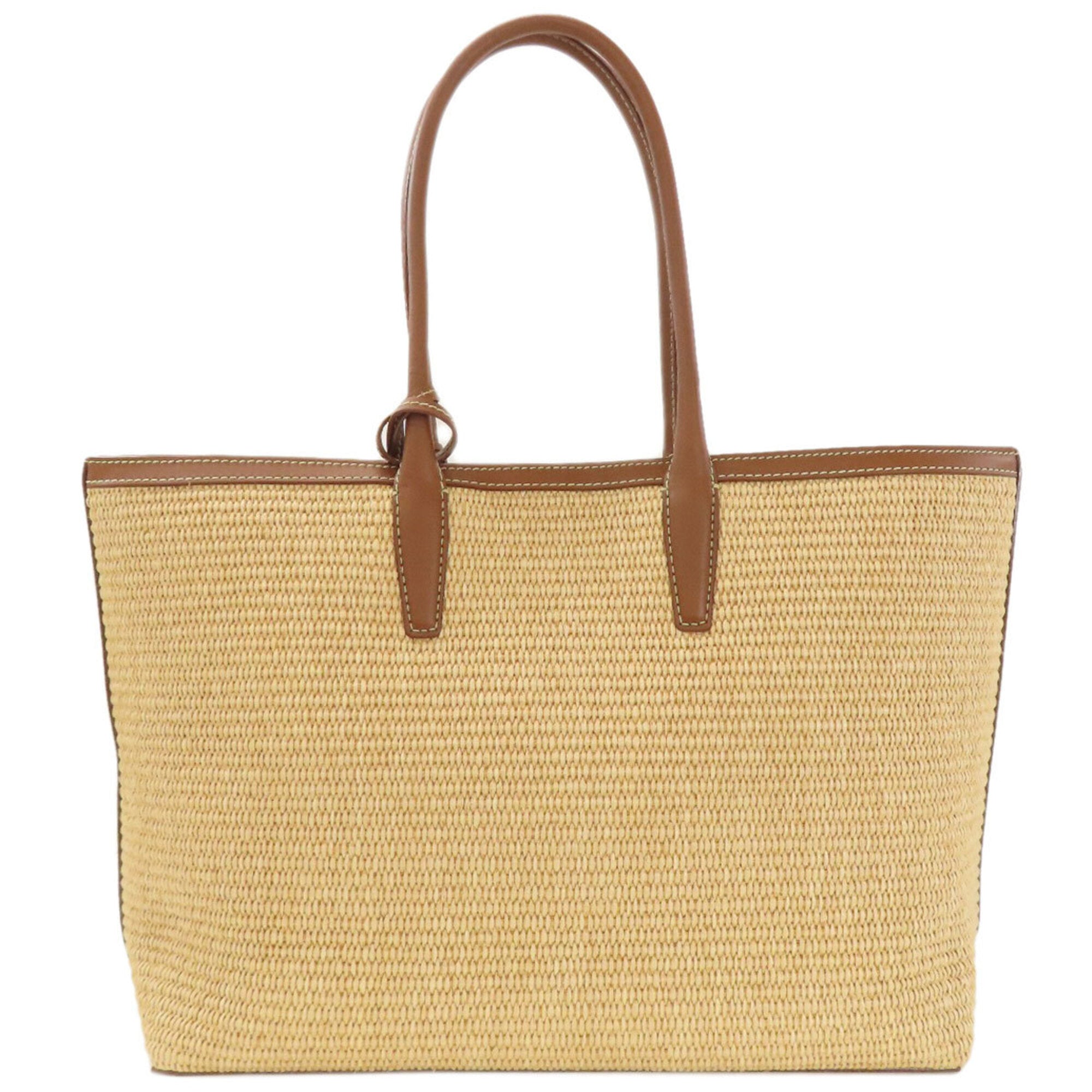 Jimmy Choo Brown Raffia Leather Tote Bag (Pre-Owned)