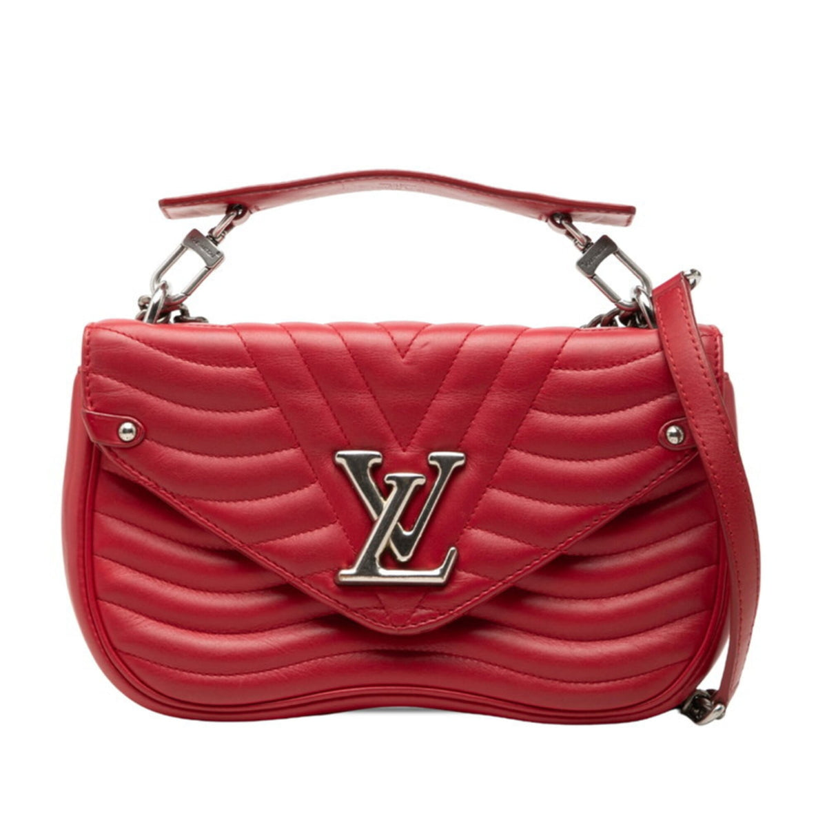 Louis Vuitton Red Color Leather Handbag Shoulder Bag (Pre-Owned)