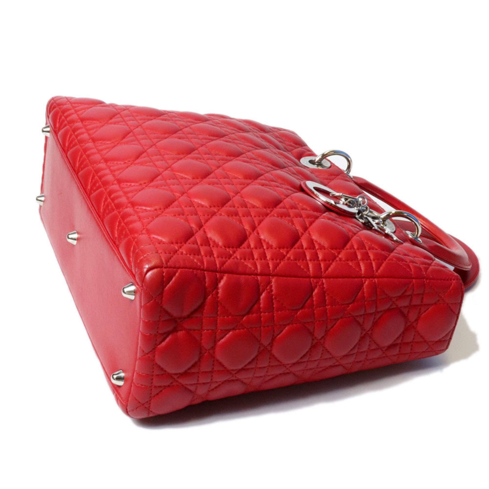 Christian Dior Red Color Leather Handbag (Pre-Owned)