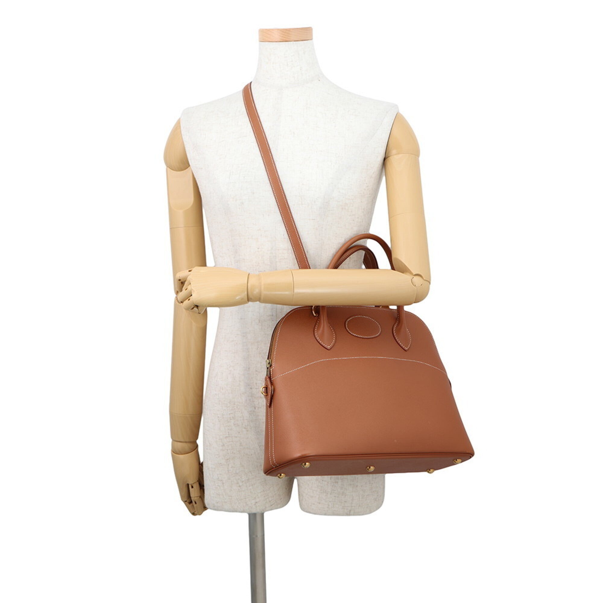 Hermes Bolide Gold Courchevel Leather Handbag (Pre-Owned)