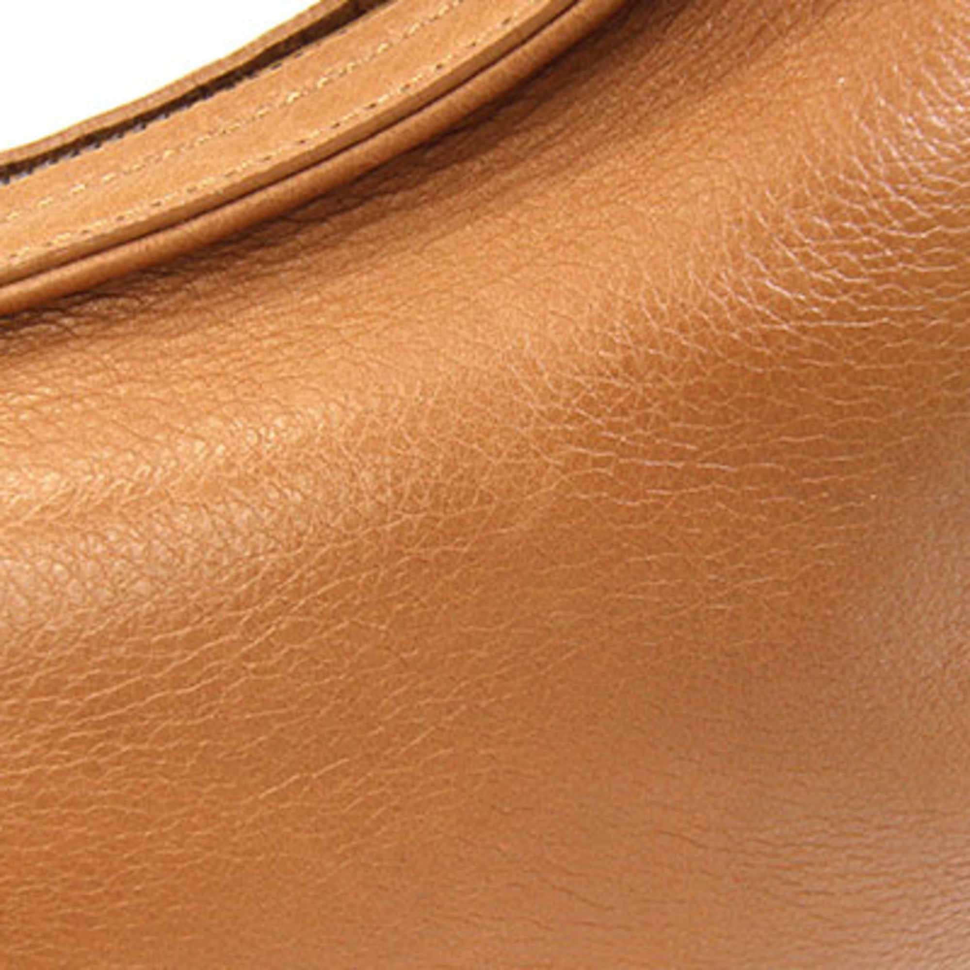 Salvatore Ferragamo Gancini Brown Leather Handbag Shoulder Bag (Pre-Owned)
