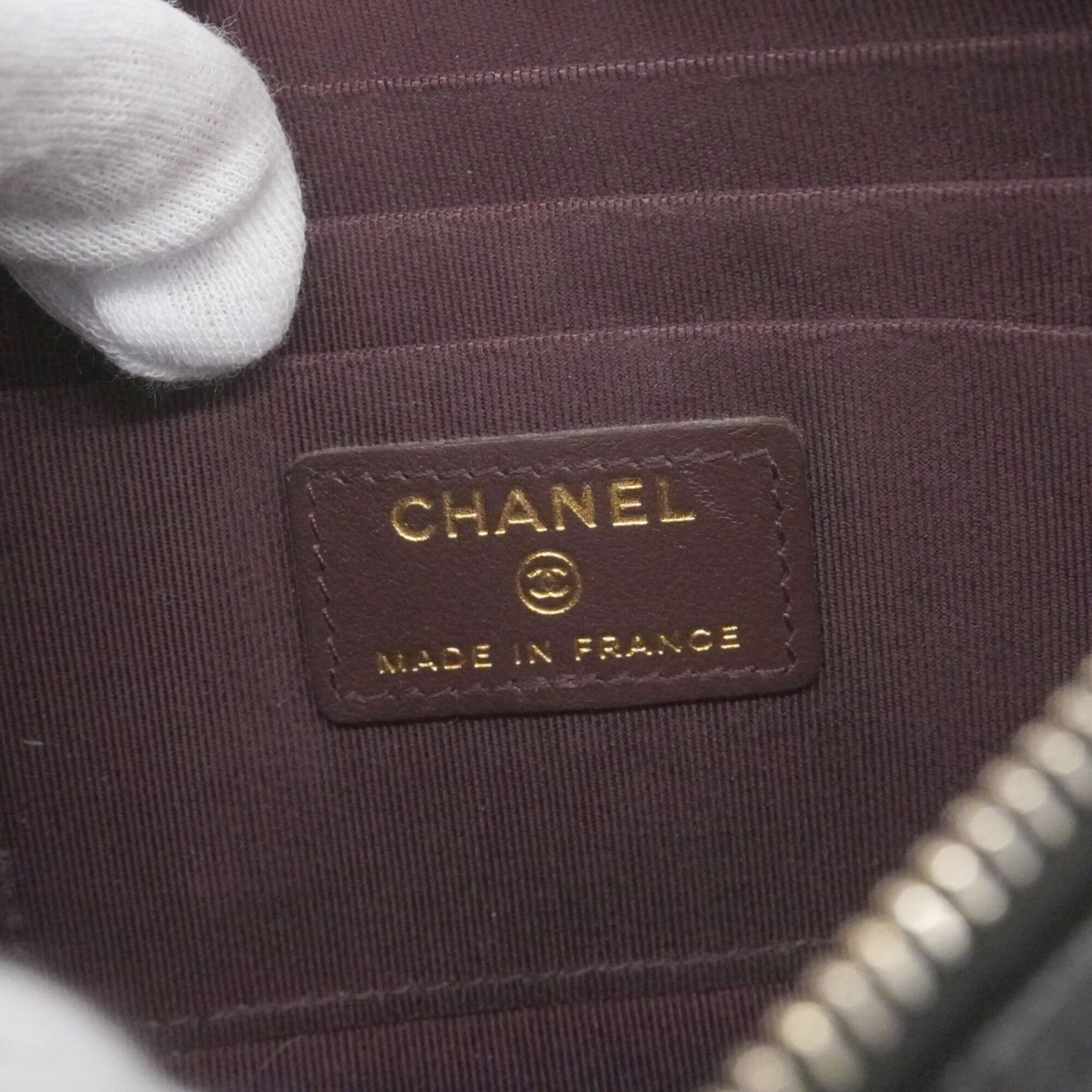 Chanel Black Grained Calfskin Long Wallet (Bi-Fold) (Pre-Owned)