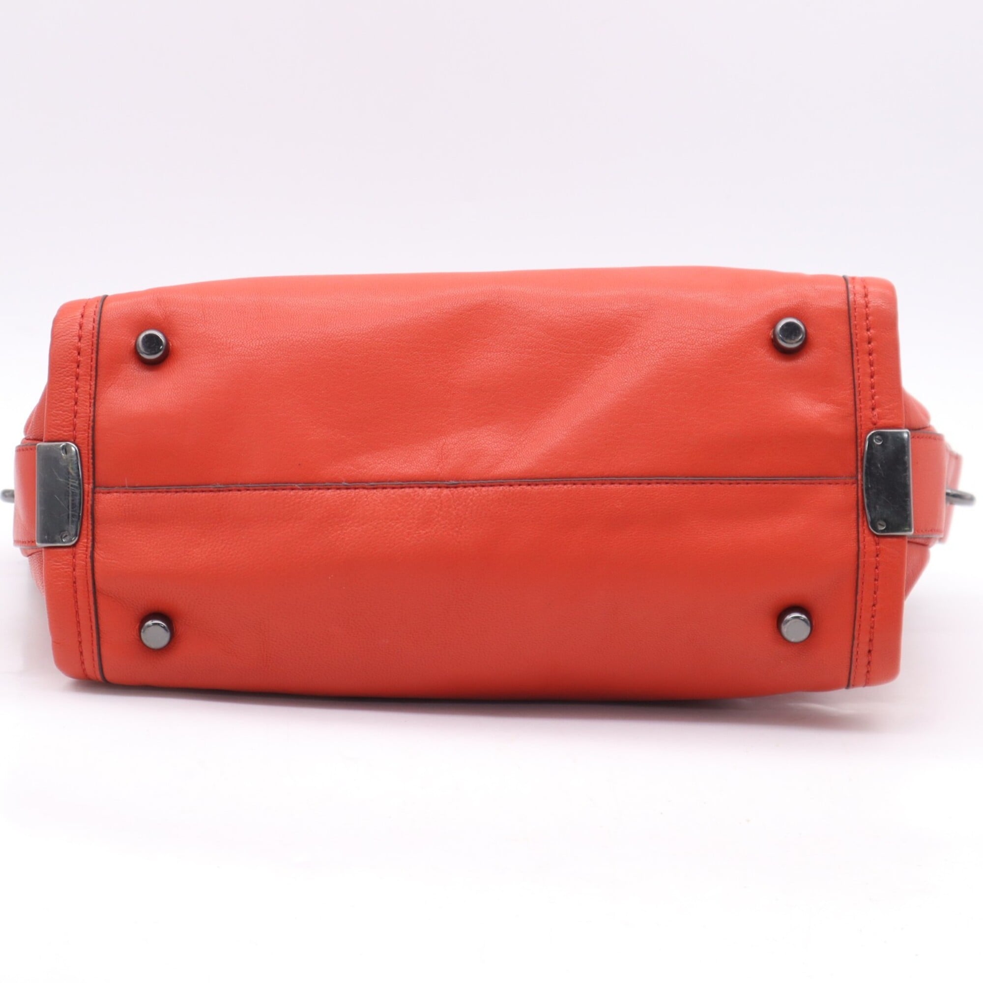 Coach Orange Leather Handbag (Pre-Owned)