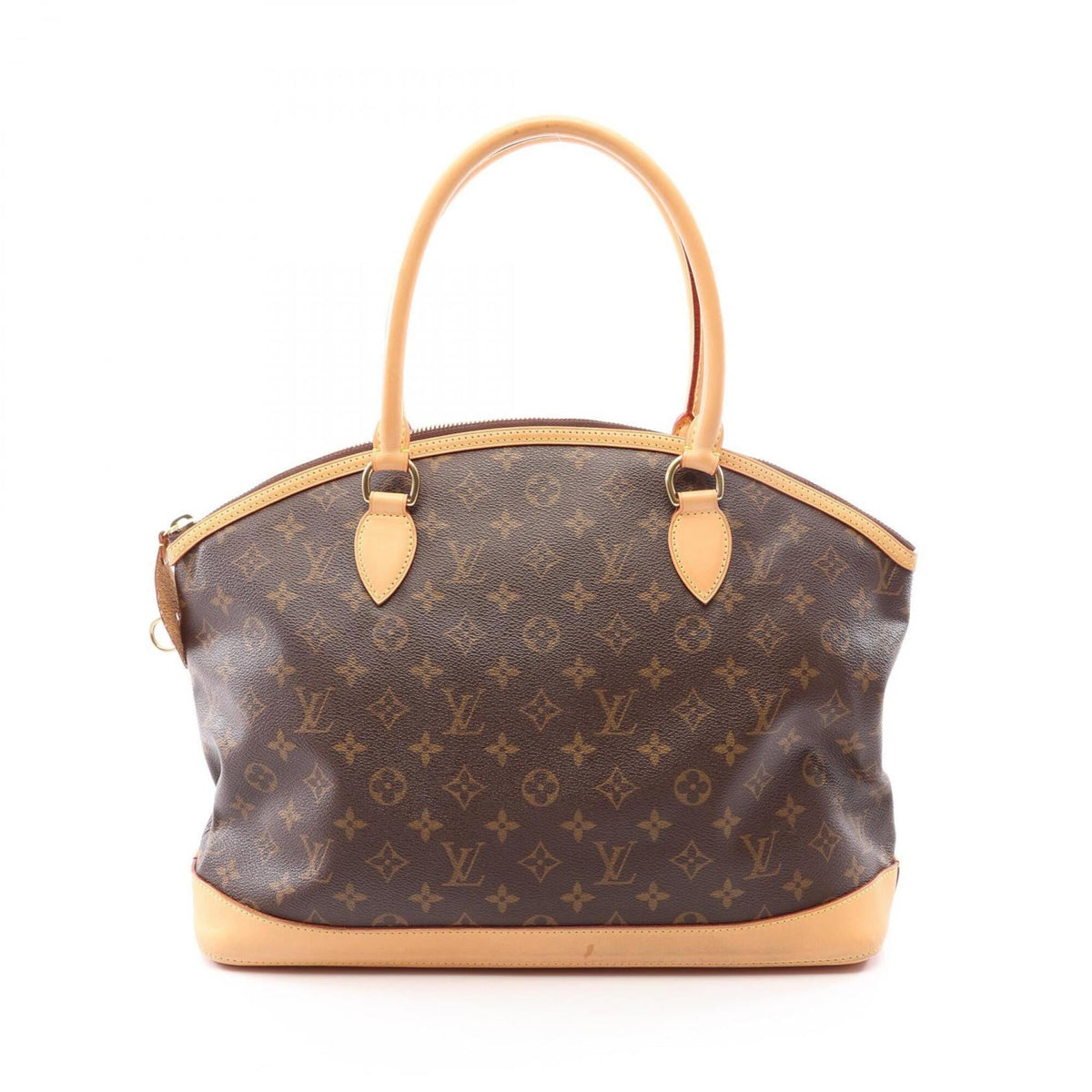 Louis Vuitton Brown Monogram Coated Canvas Leather Handbag Tote Bag (Pre-Owned)