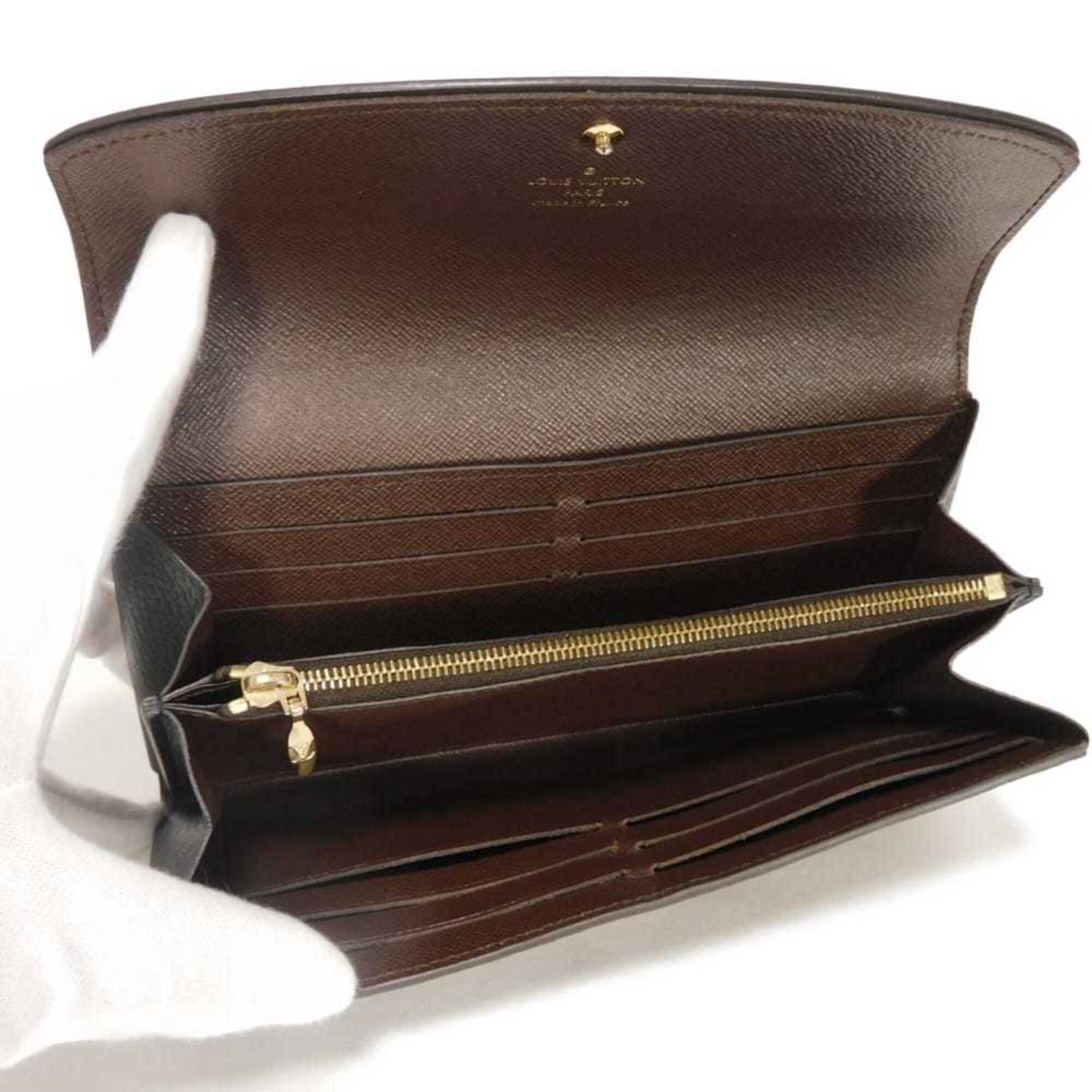 Louis Vuitton Black Brown Damier Canvas Noir Damier Canvas Leather Long Wallet (Bi-Fold) (Pre-Owned)