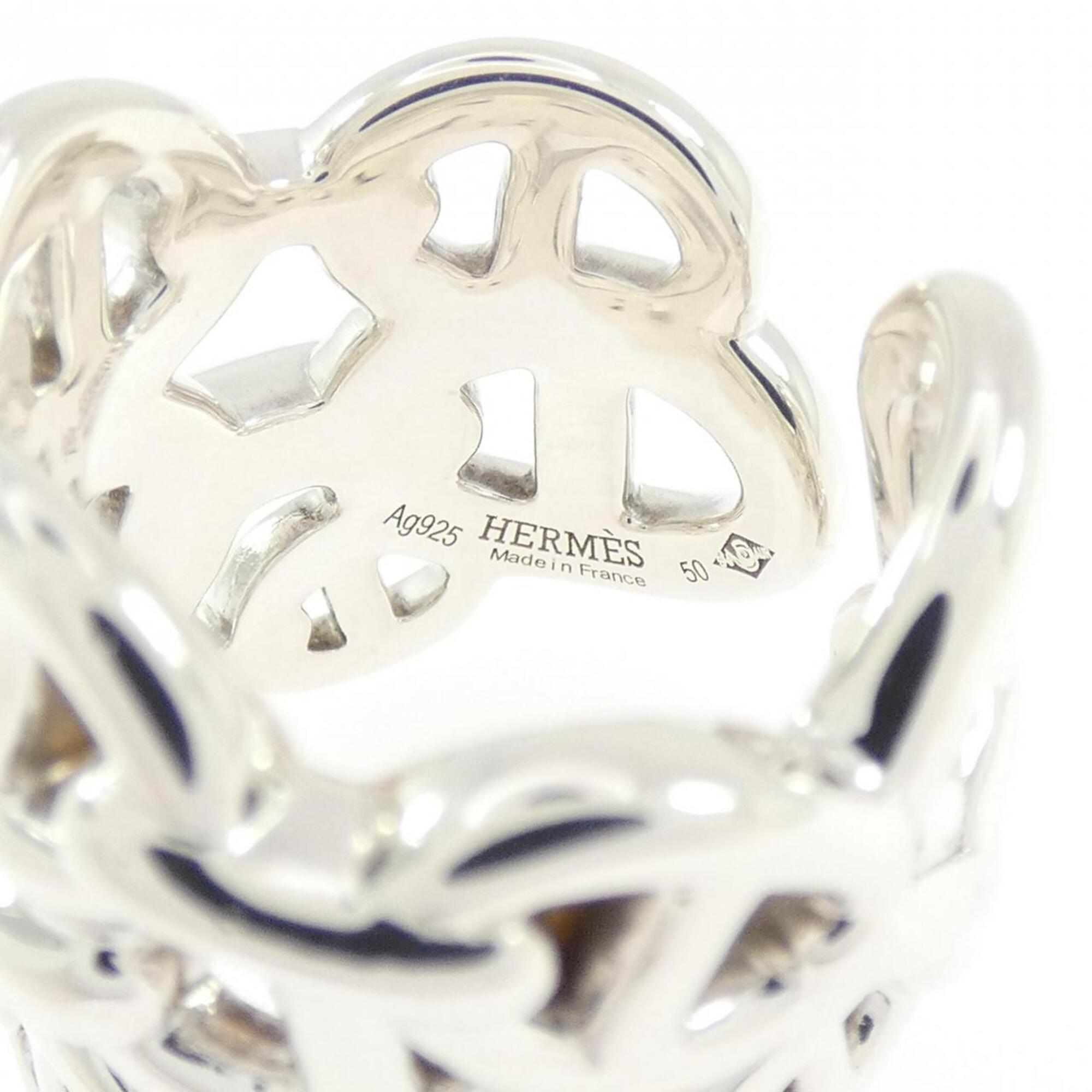 Hermes Silver 925 Band Ring (Pre-Owned)
