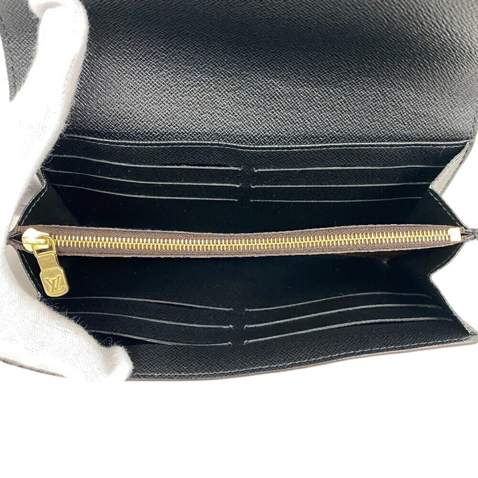 Louis Vuitton Brown Leather Wallet (Tri-Fold) (Pre-Owned)