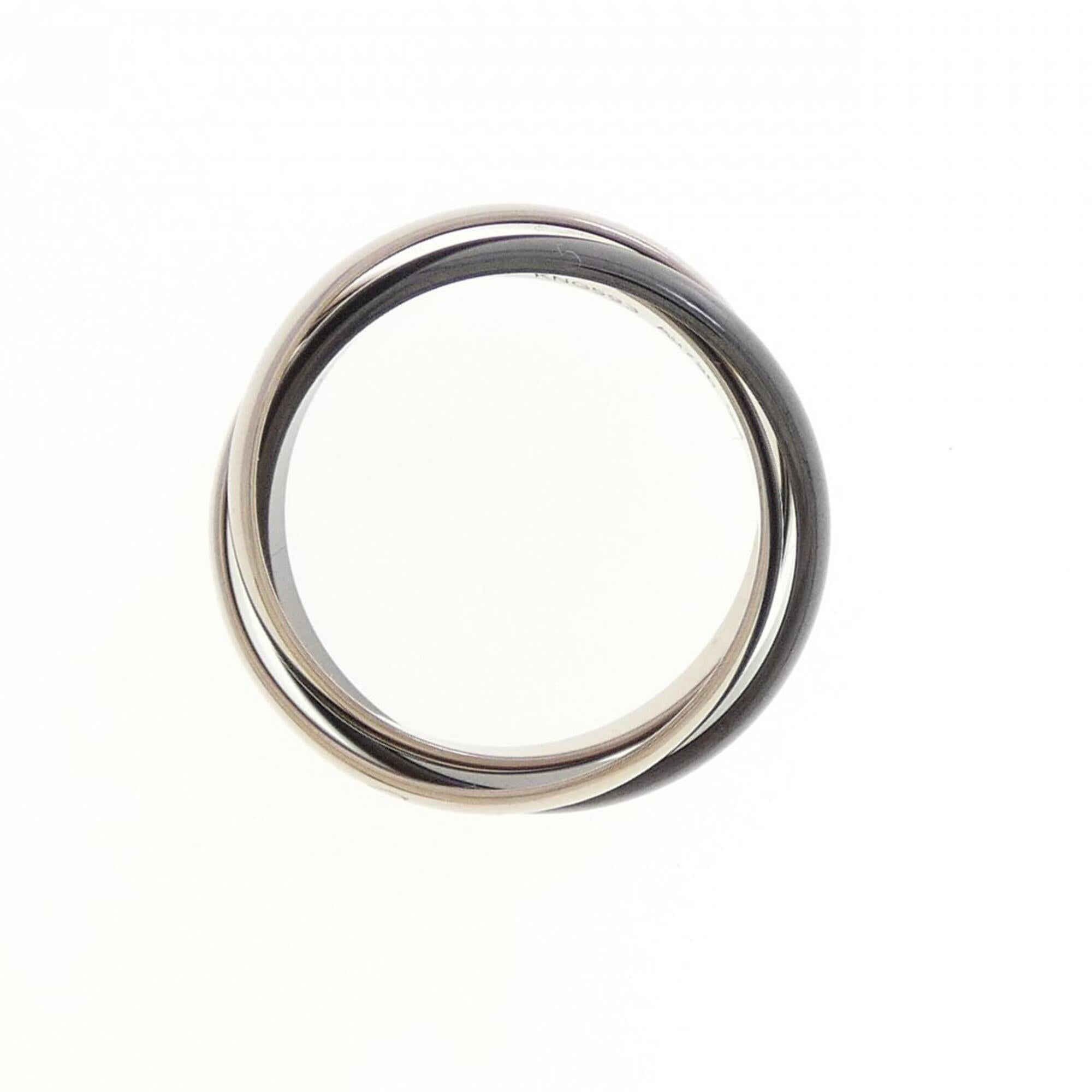 Cartier White Gold Ceramic White Gold Band Ring (Pre-Owned)