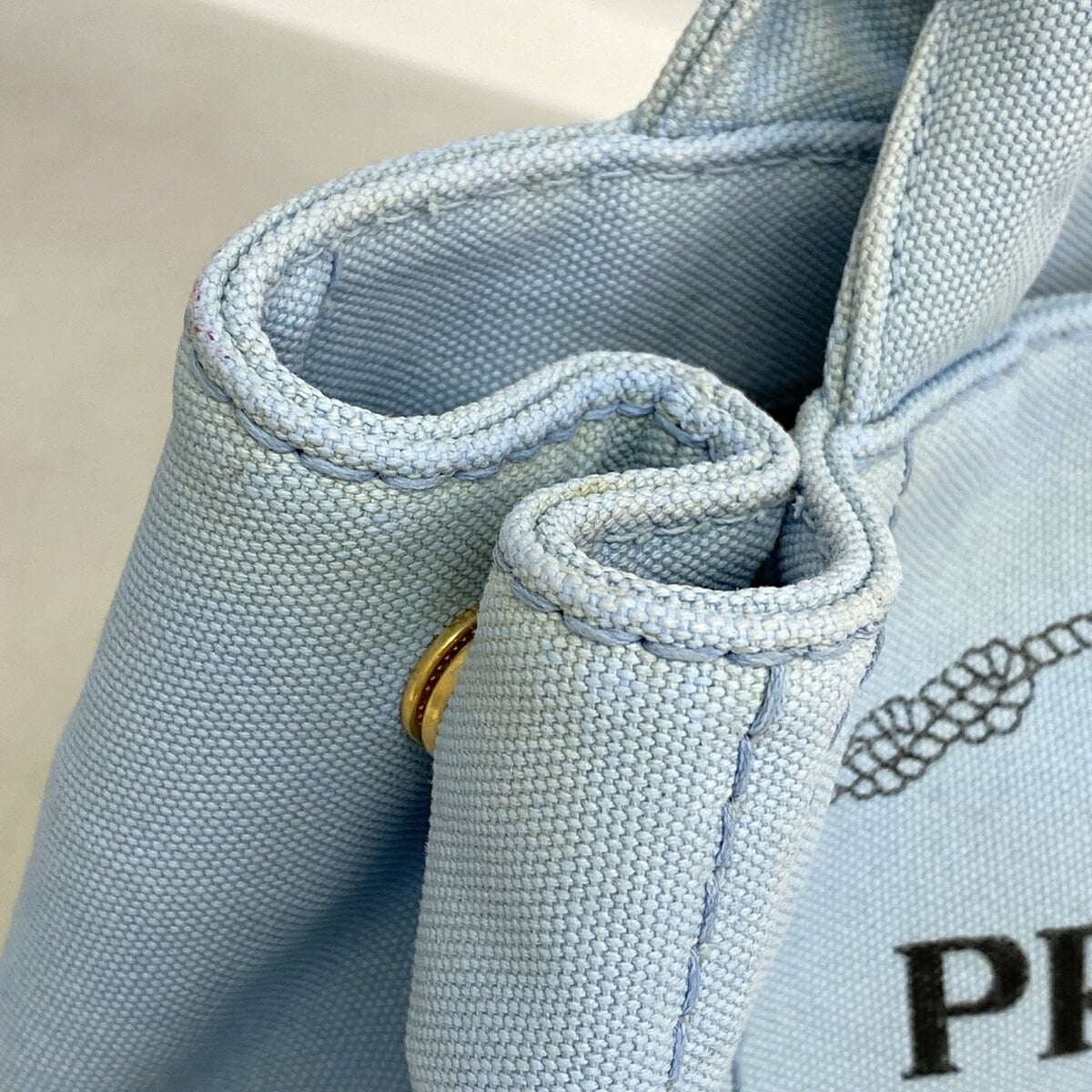 Prada Gold Canvas Tote Bag (Pre-Owned)