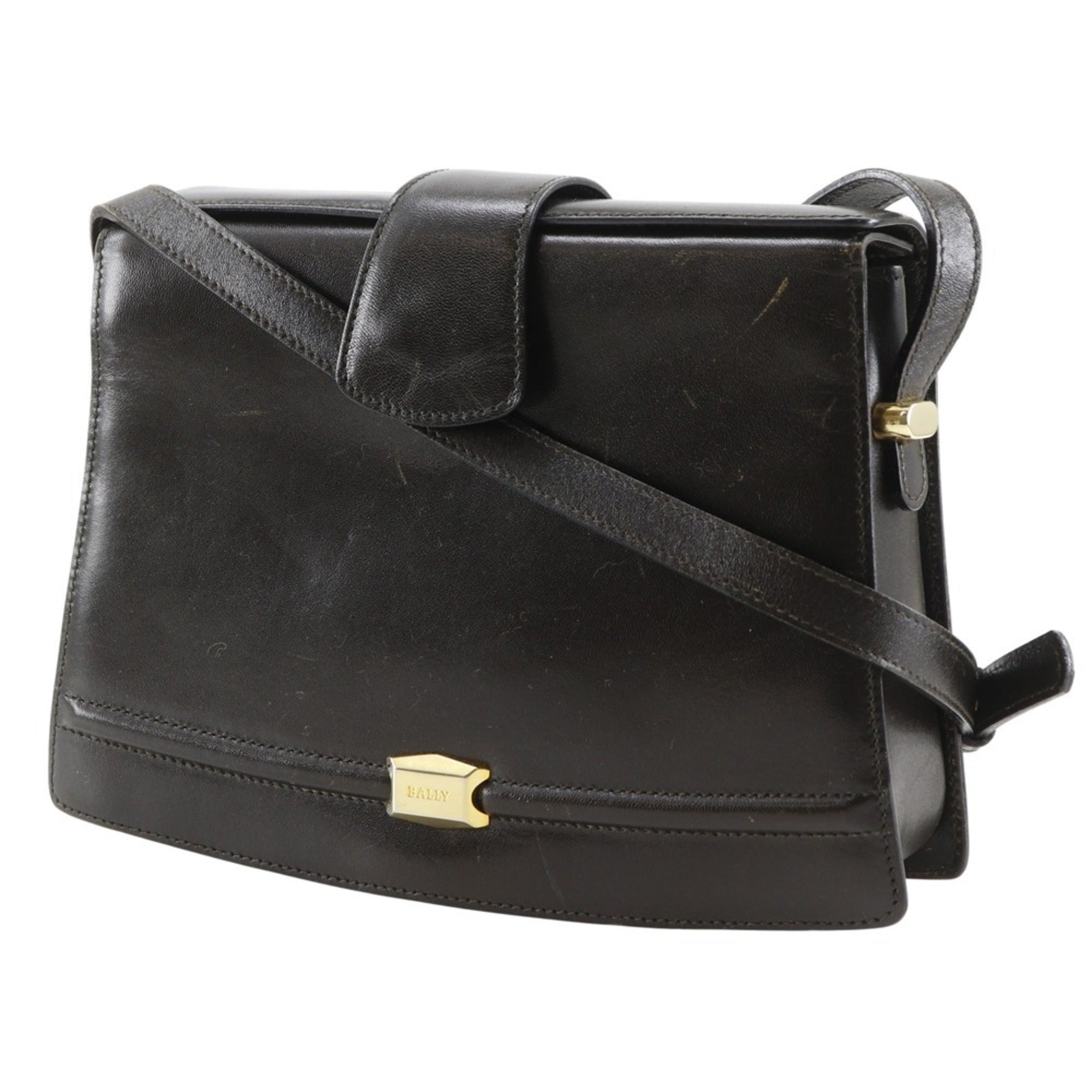 Bally Brown Leather Shoulder Bag (Pre-Owned)