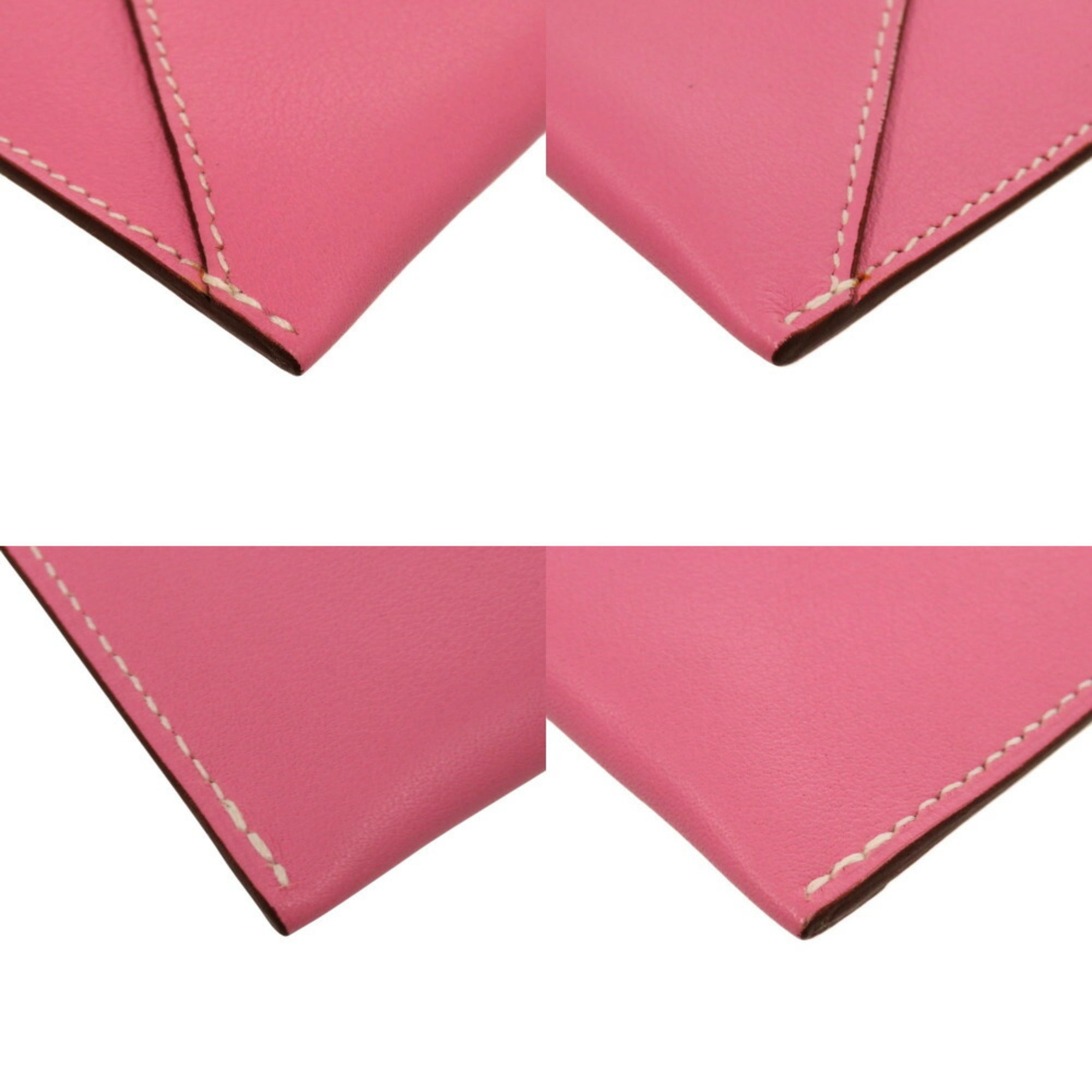Hermes Pink White Leather Pouch (Pre-Owned)