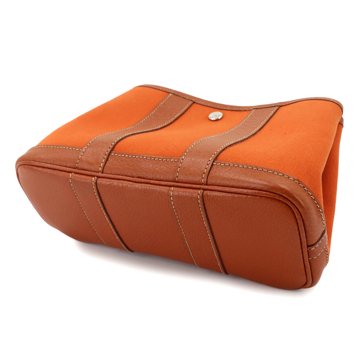 Hermes Potiron Toile Officier Leather Handbag (Pre-Owned)