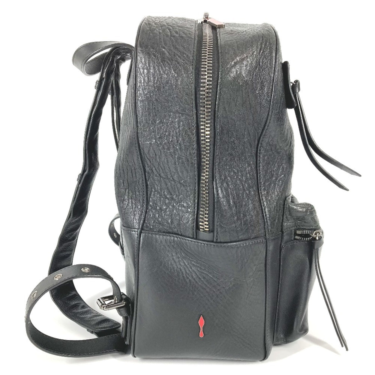 Christian Louboutin Black Red Color Leather Backpack (Pre-Owned)