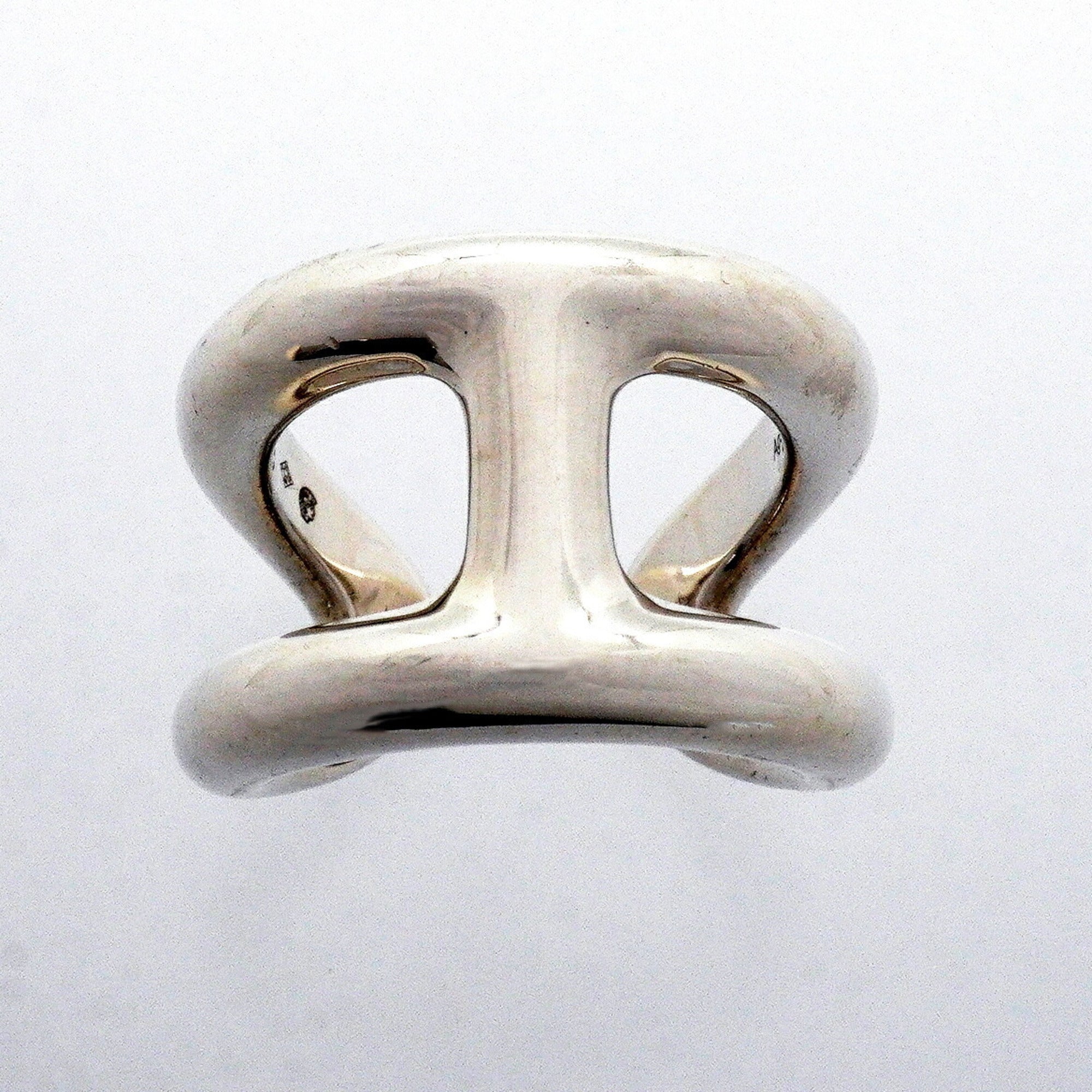 Hermes Silver 925 Band Ring (Pre-Owned)