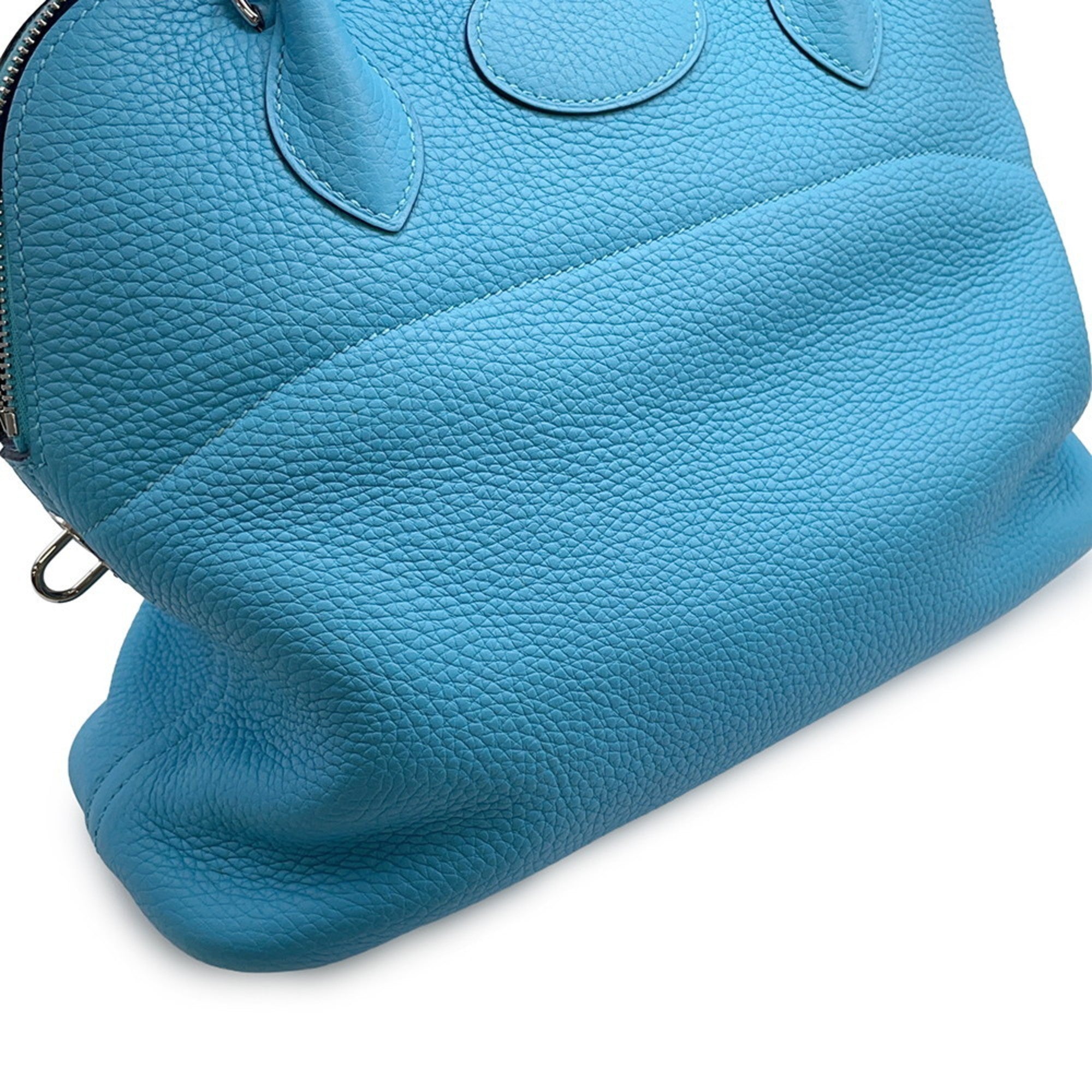Hermes Blue Taurillon Clemence Leather Handbag (Pre-Owned)