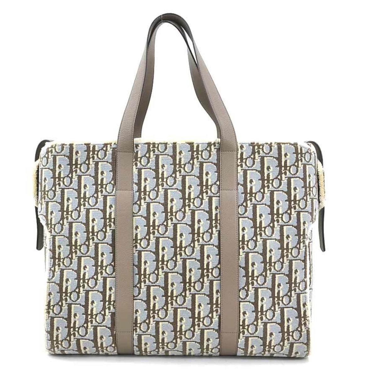 Christian Dior Gray Light Blue Leather Handbag (Pre-Owned)