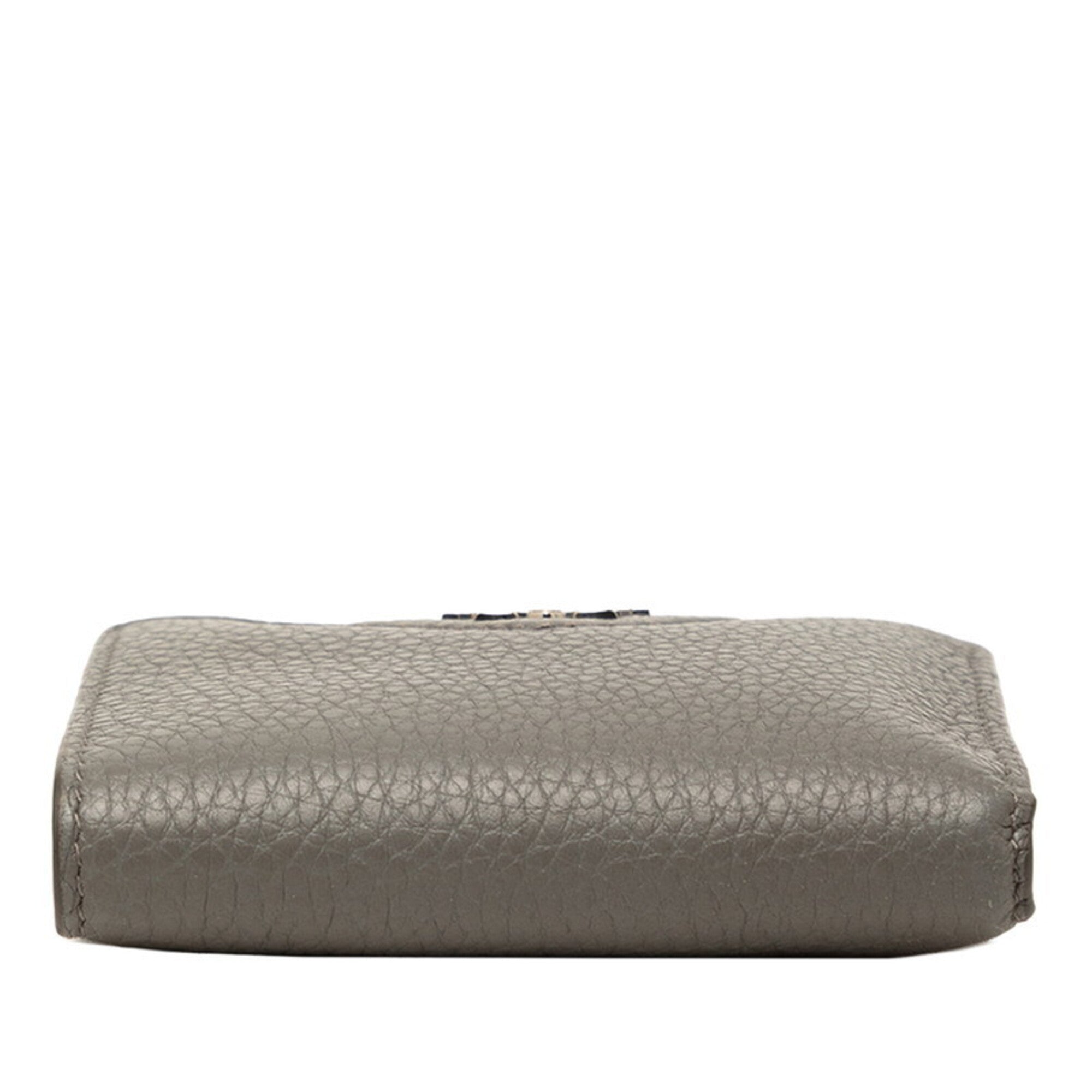 Prada Gray Leather Wallet (Bi-Fold) (Pre-Owned)