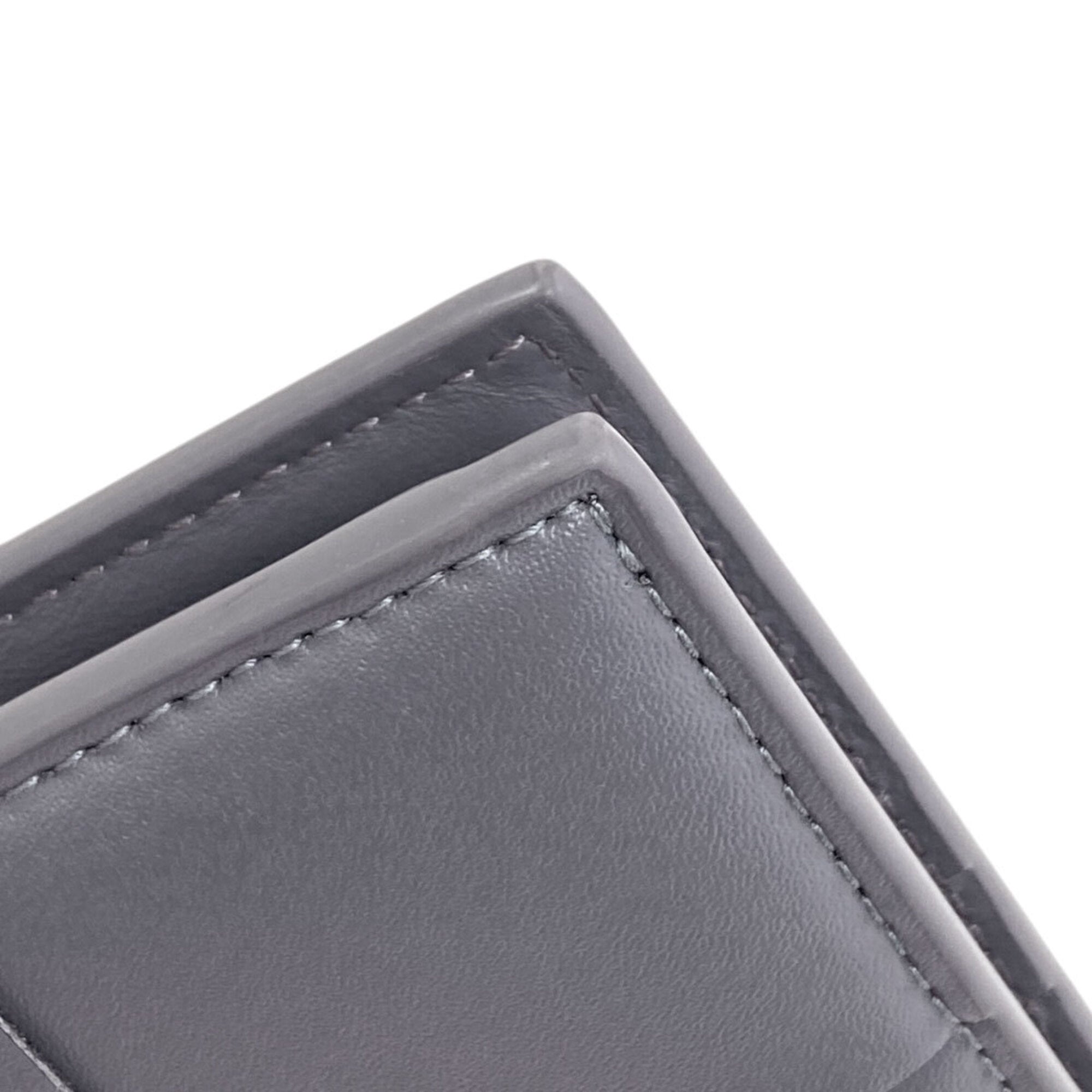 Bottega Veneta Gray Leather Wallet (Bi-Fold) (Pre-Owned)