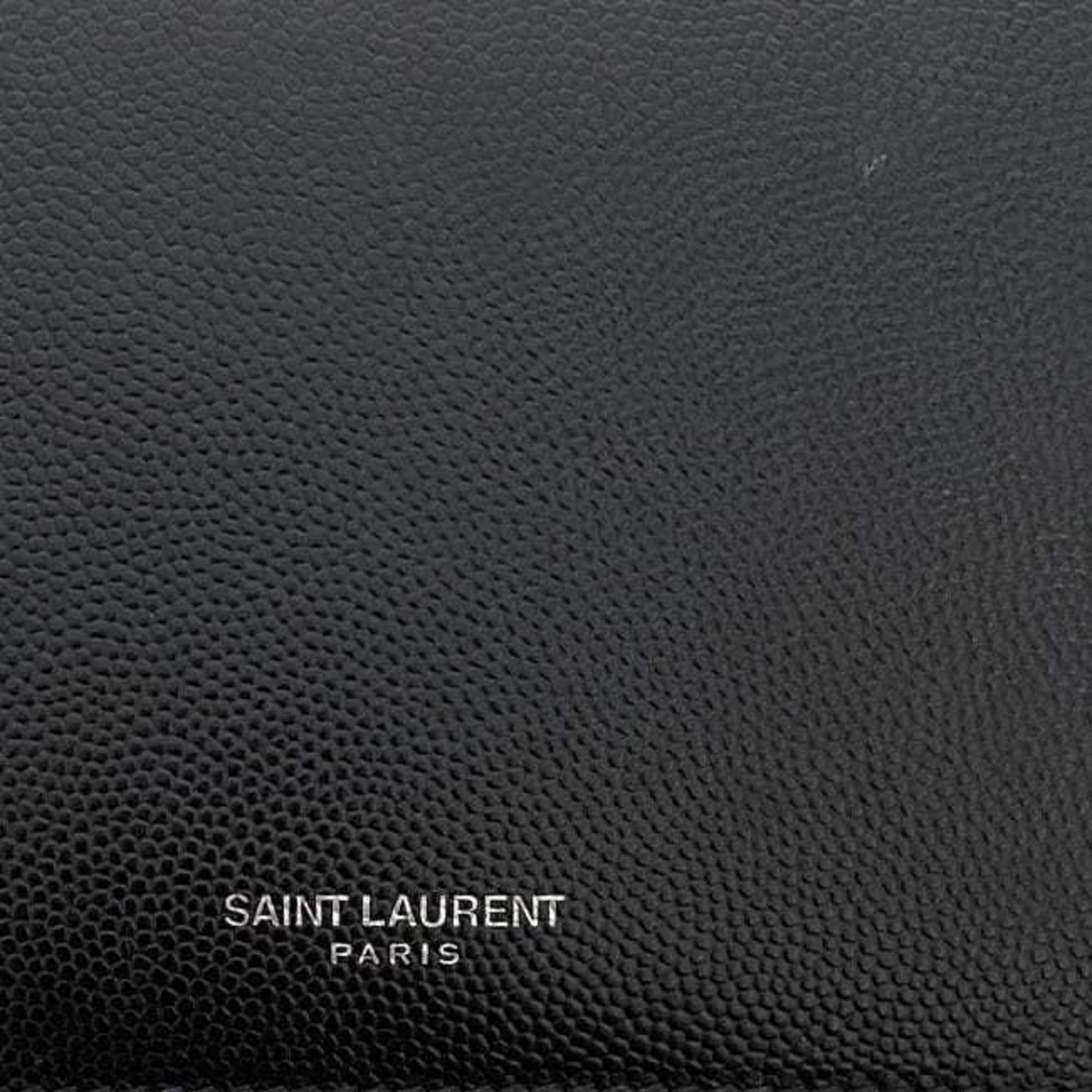 Saint Laurent Black Leather Long Wallet (Bi-Fold) (Pre-Owned)