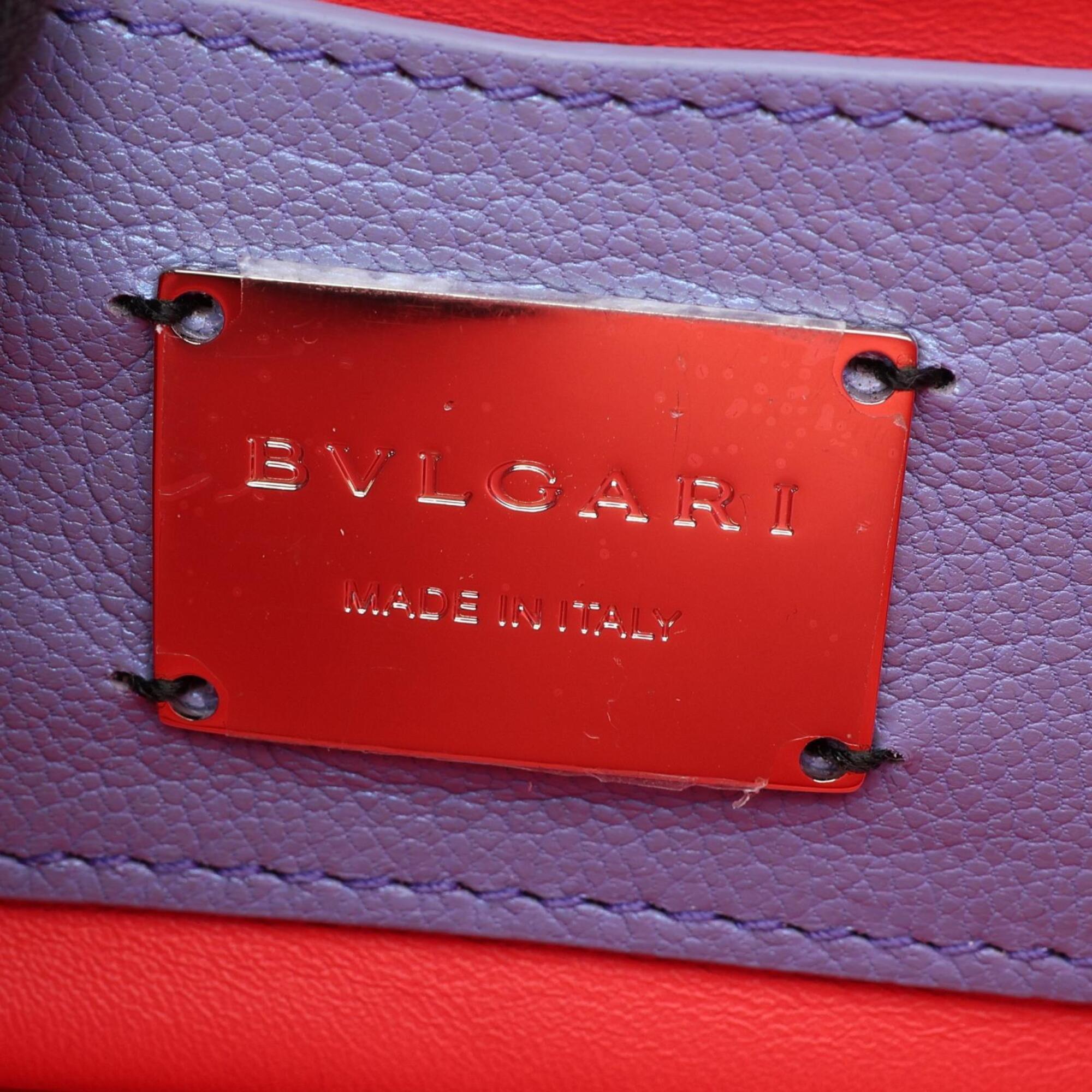 Bvlgari Metallic Purple Leather Handbag Shoulder Bag (Pre-Owned)