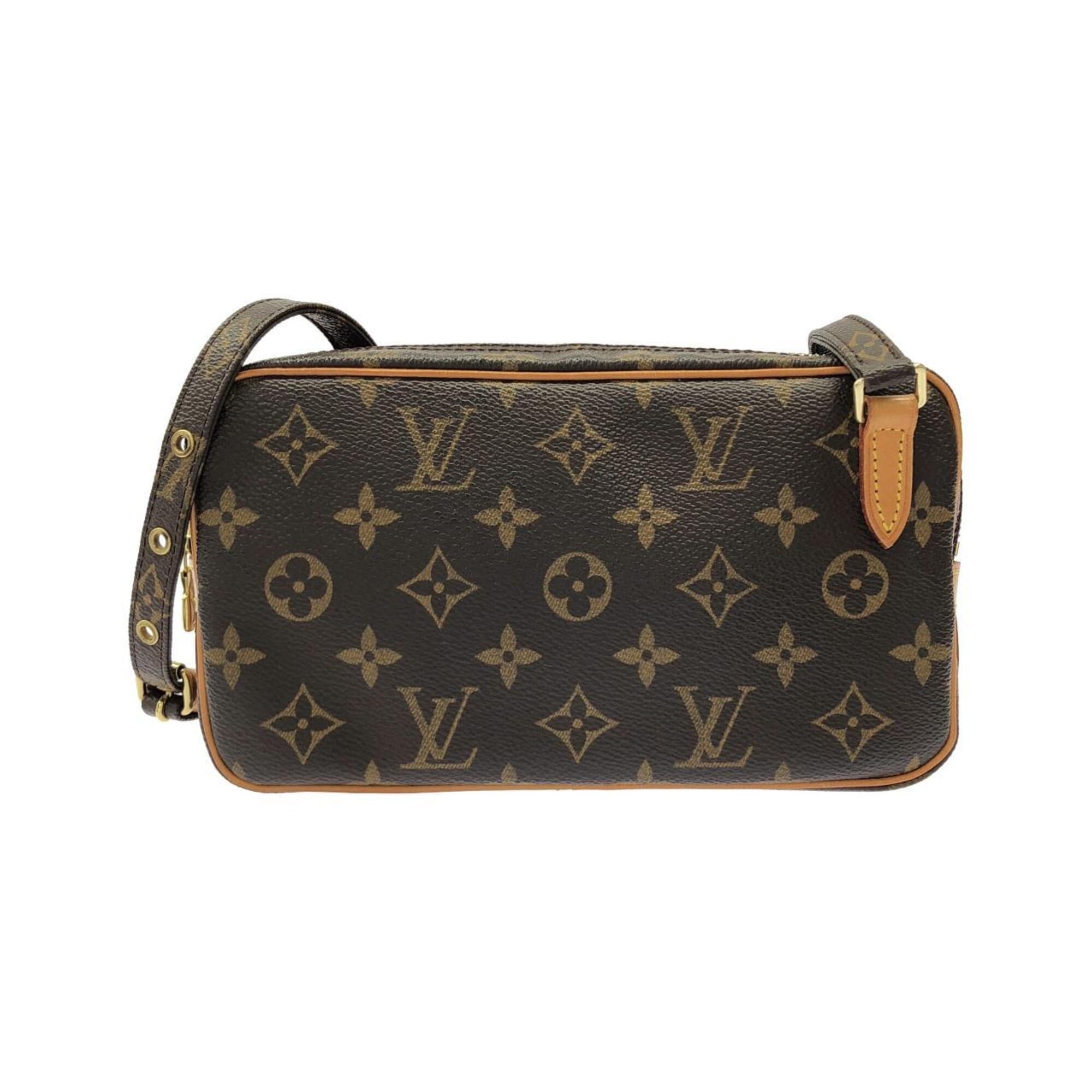 Louis Vuitton Marron Coated Canvas Shoulder Bag (Pre-Owned)