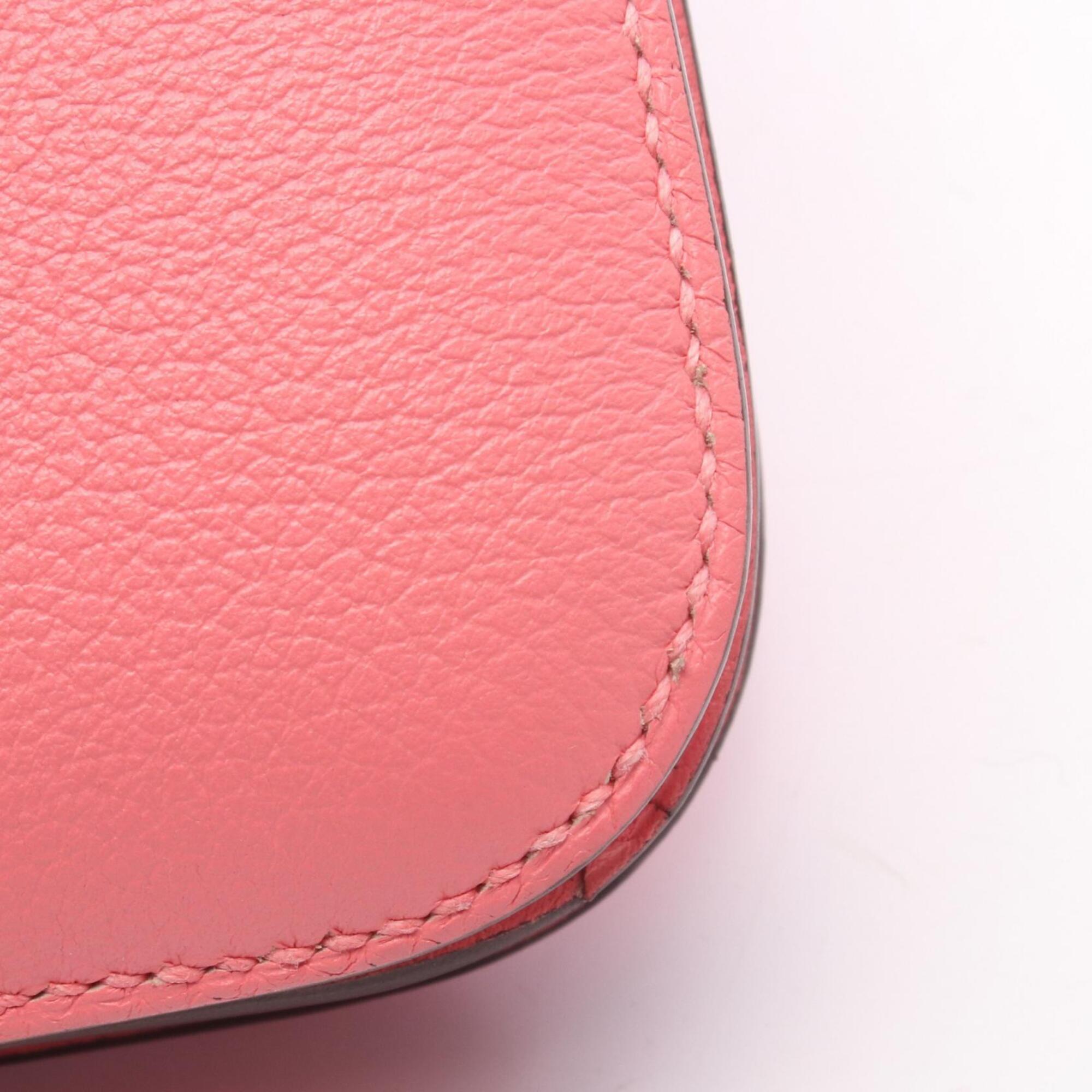 Hermes Pink Leather Handbag Shoulder Bag (Pre-Owned)