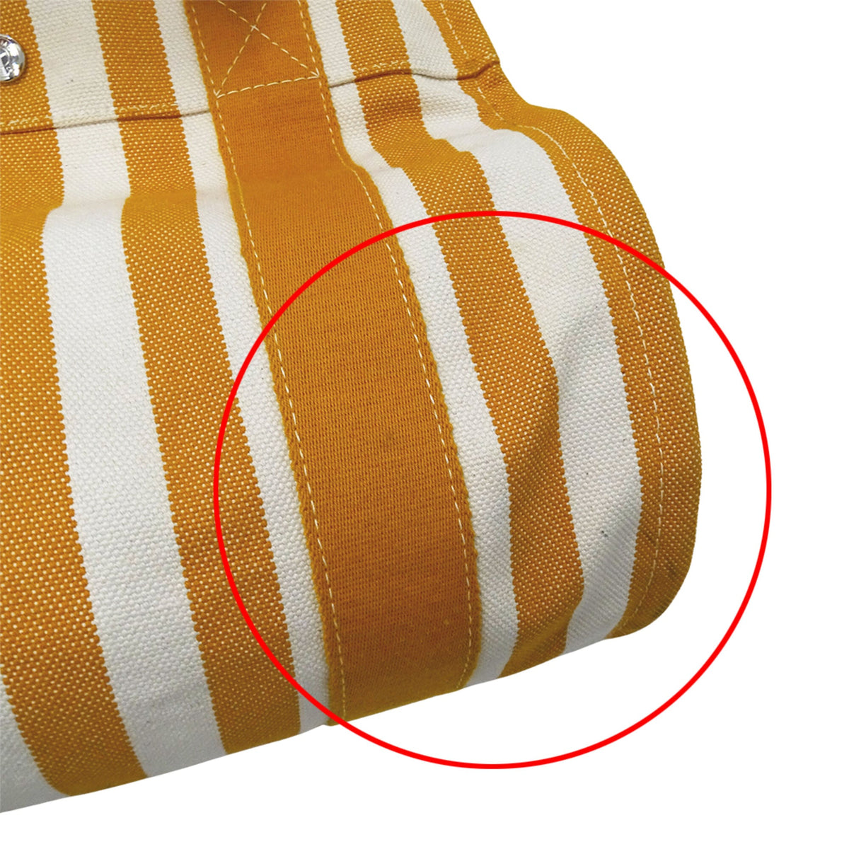 Hermes Orange White Canvas Handbag Pouch Tote Bag (Pre-Owned)