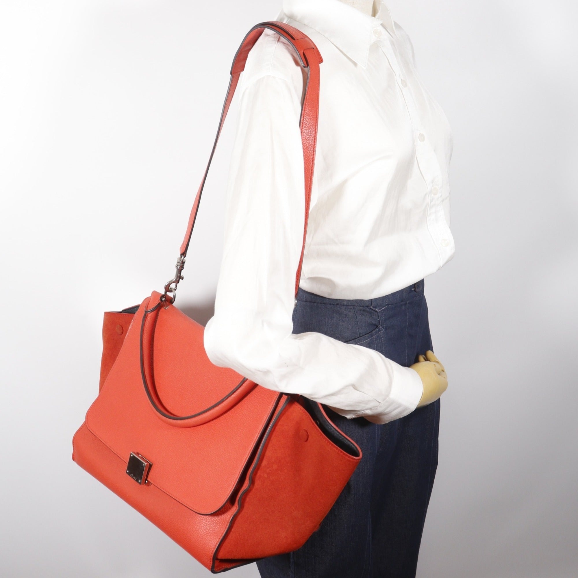 Celine Orange Leather Handbag (Pre-Owned)