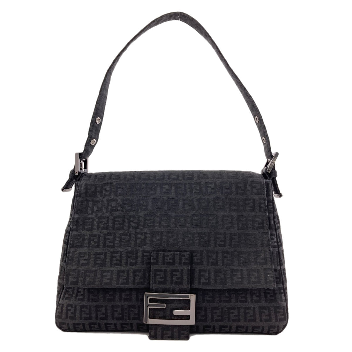 Fendi Black Canvas Shoulder Bag (Pre-Owned)