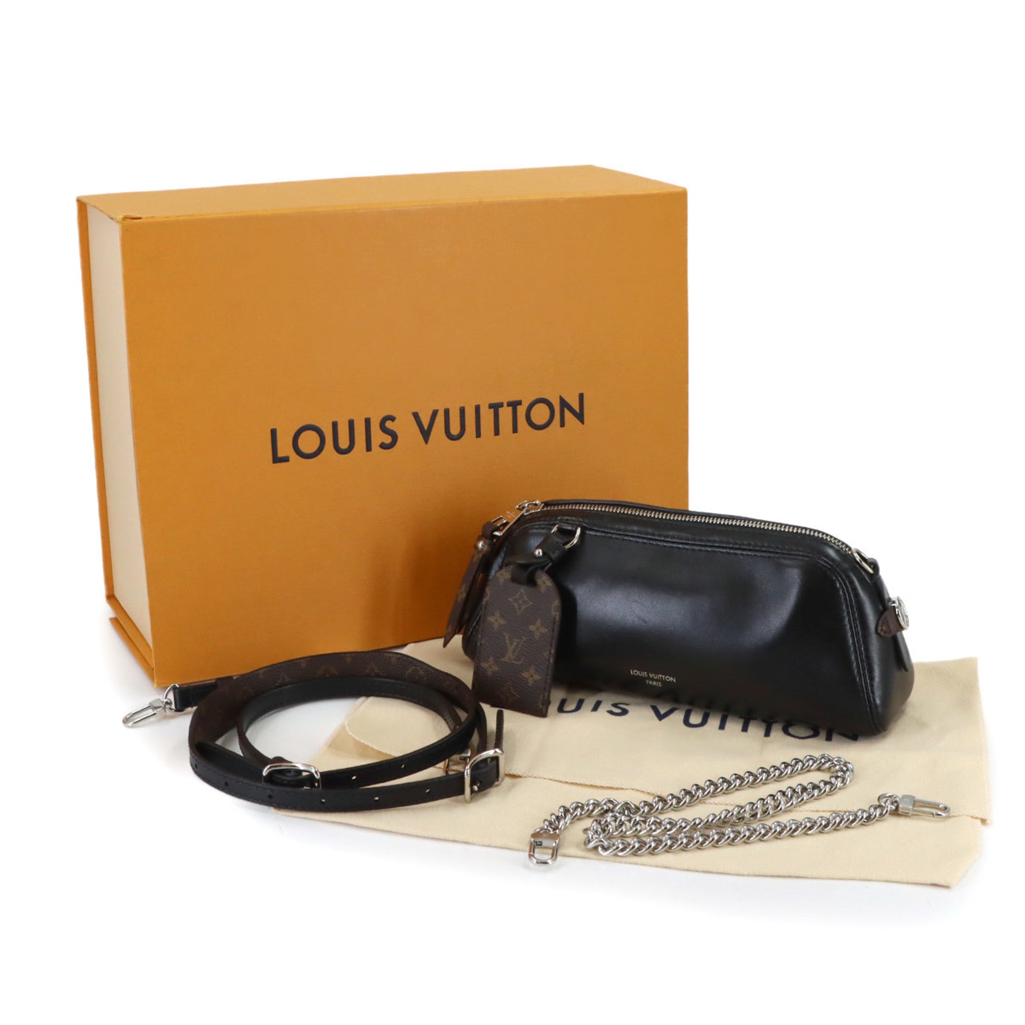 Louis Vuitton Monogram Noir Monogram Canvas Leather Handbag Pochette Shoulder Bag (Pre-Owned)