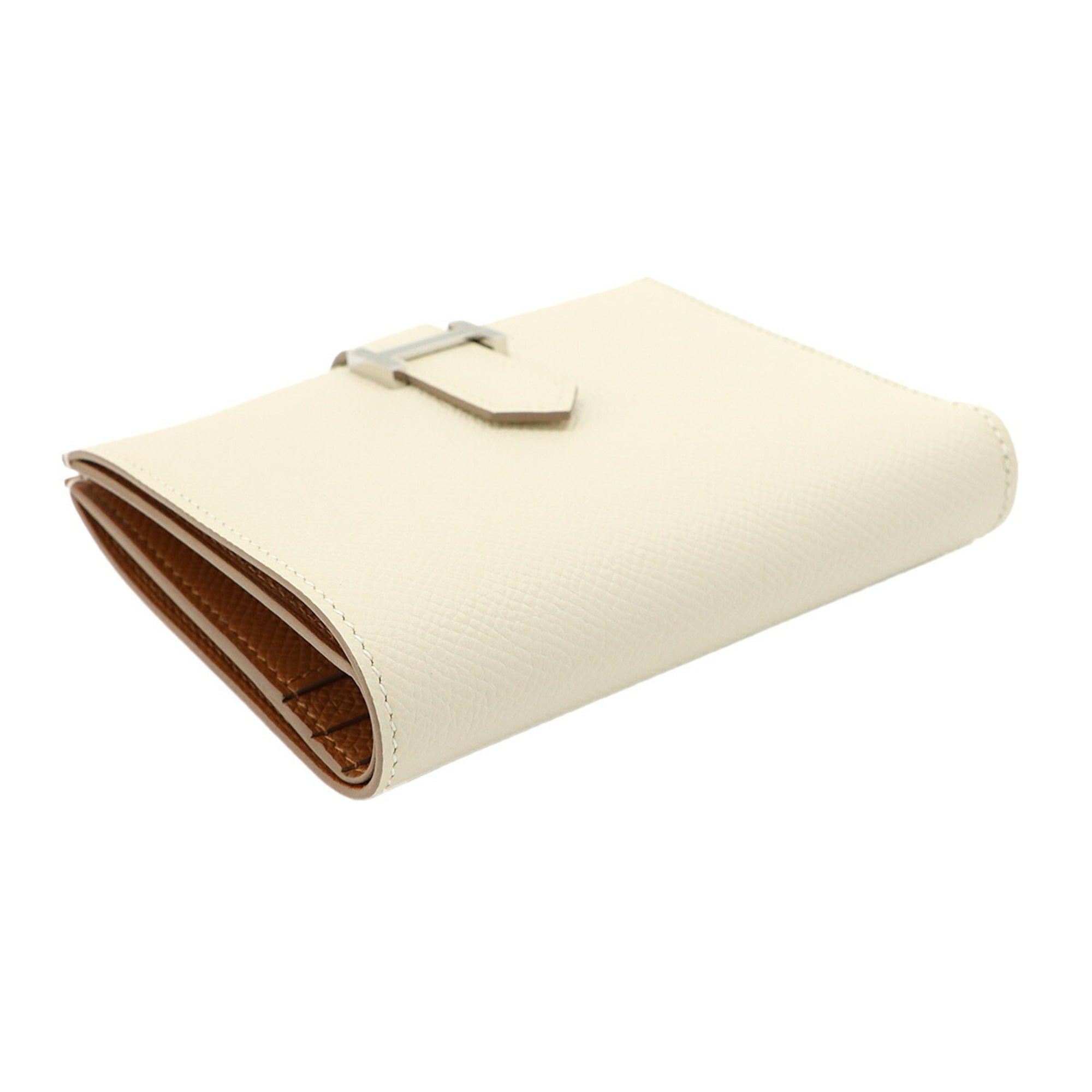 Hermes Brown White Epsom Leather Wallet (Bi-Fold) (Pre-Owned)