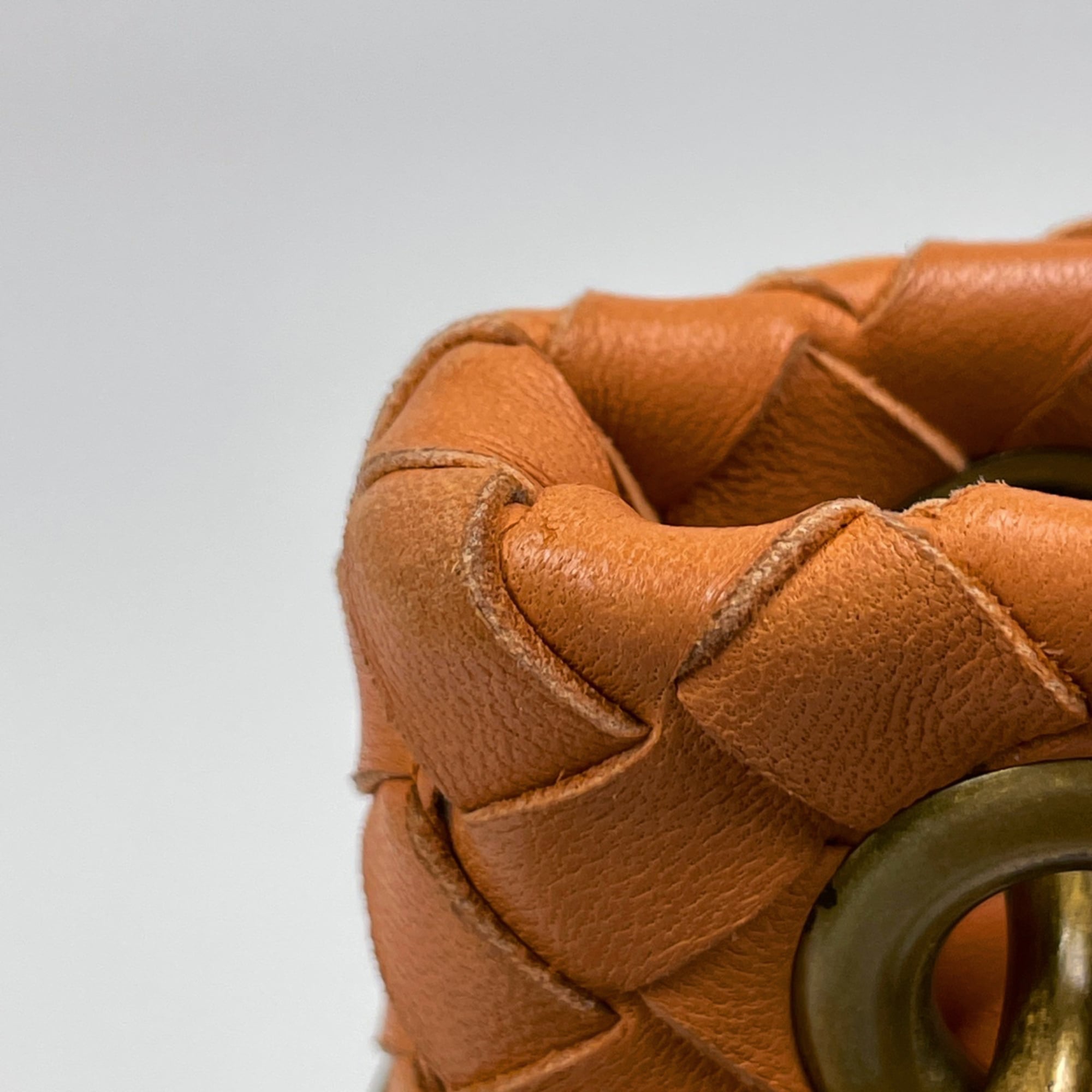 Bottega Veneta Intrecciato Orange Intrecciato Shoulder Bag (Pre-Owned)