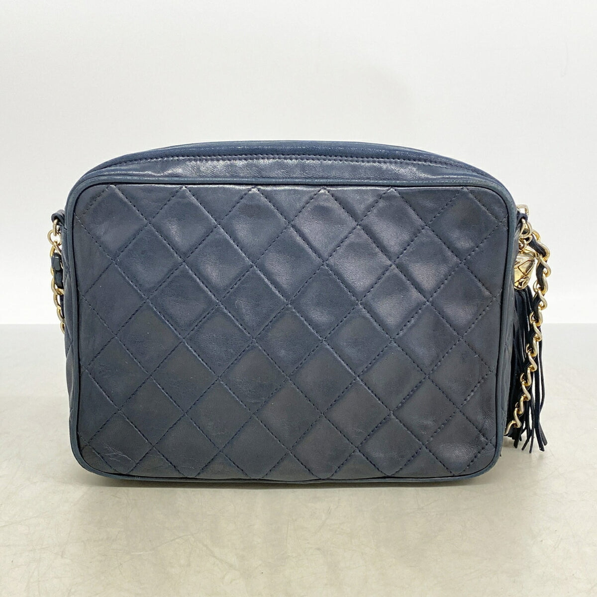 Chanel Navy Leather Shoulder Bag (Pre-Owned)