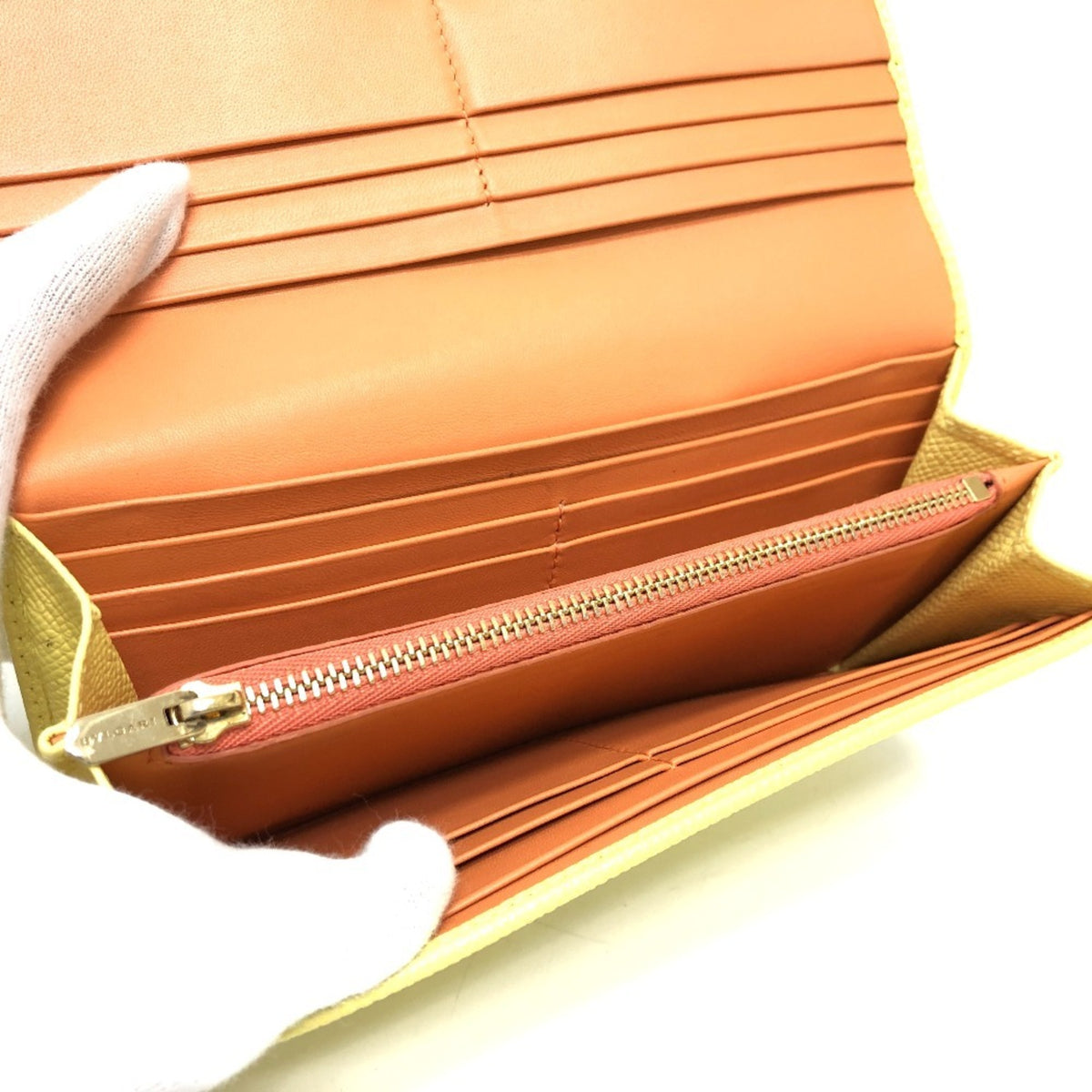 Bvlgari Yellow Leather Long Wallet (Bi-Fold) (Pre-Owned)